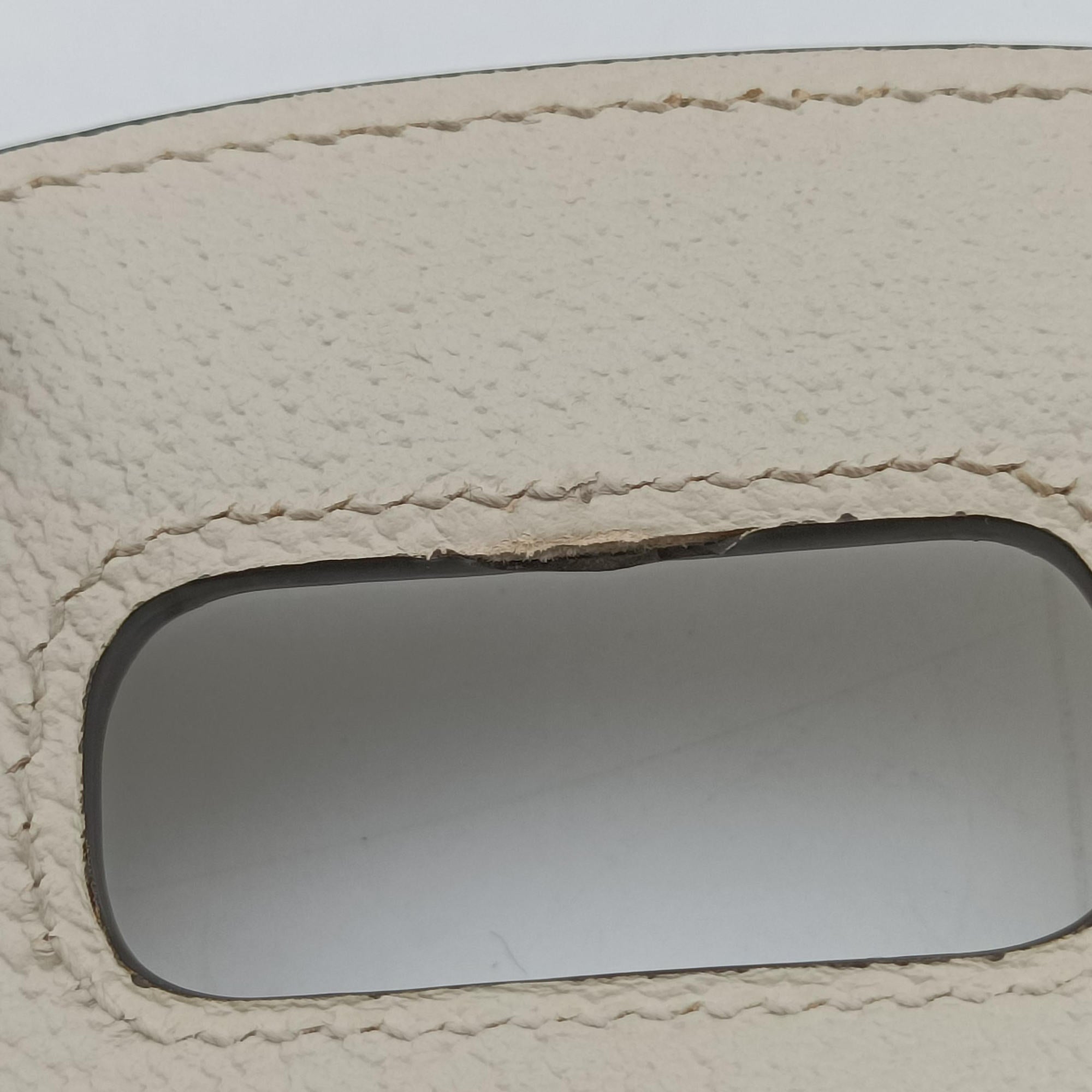 Pre-owned Gucci New Bamboo White Leather×Canvas 675797 shoulderbag | stylenewstar