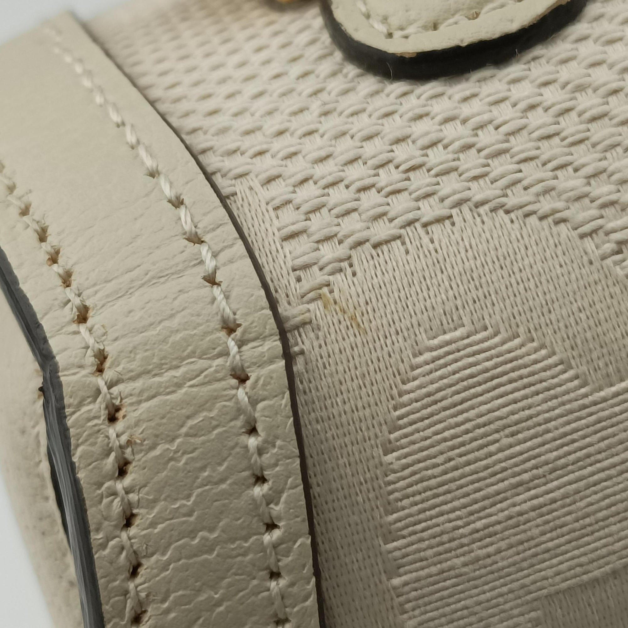Pre-owned Gucci New Bamboo White Leather×Canvas 675797 shoulderbag | stylenewstar