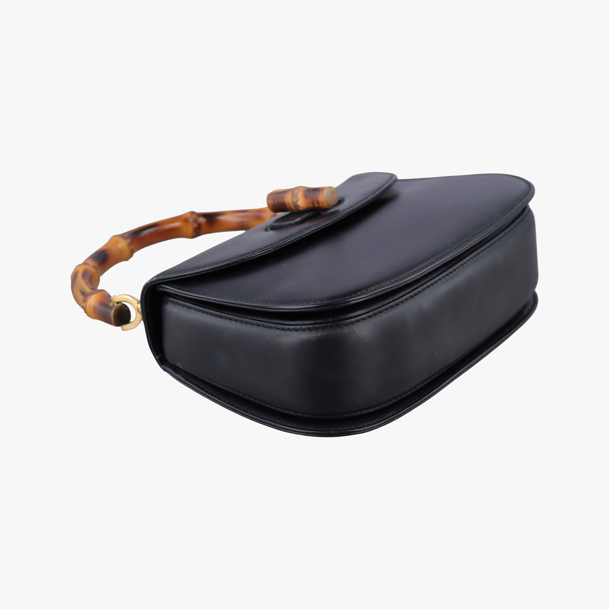 Pre-owned Gucci Bamboo Black Leather 000204 clutchbag | stylenewstar