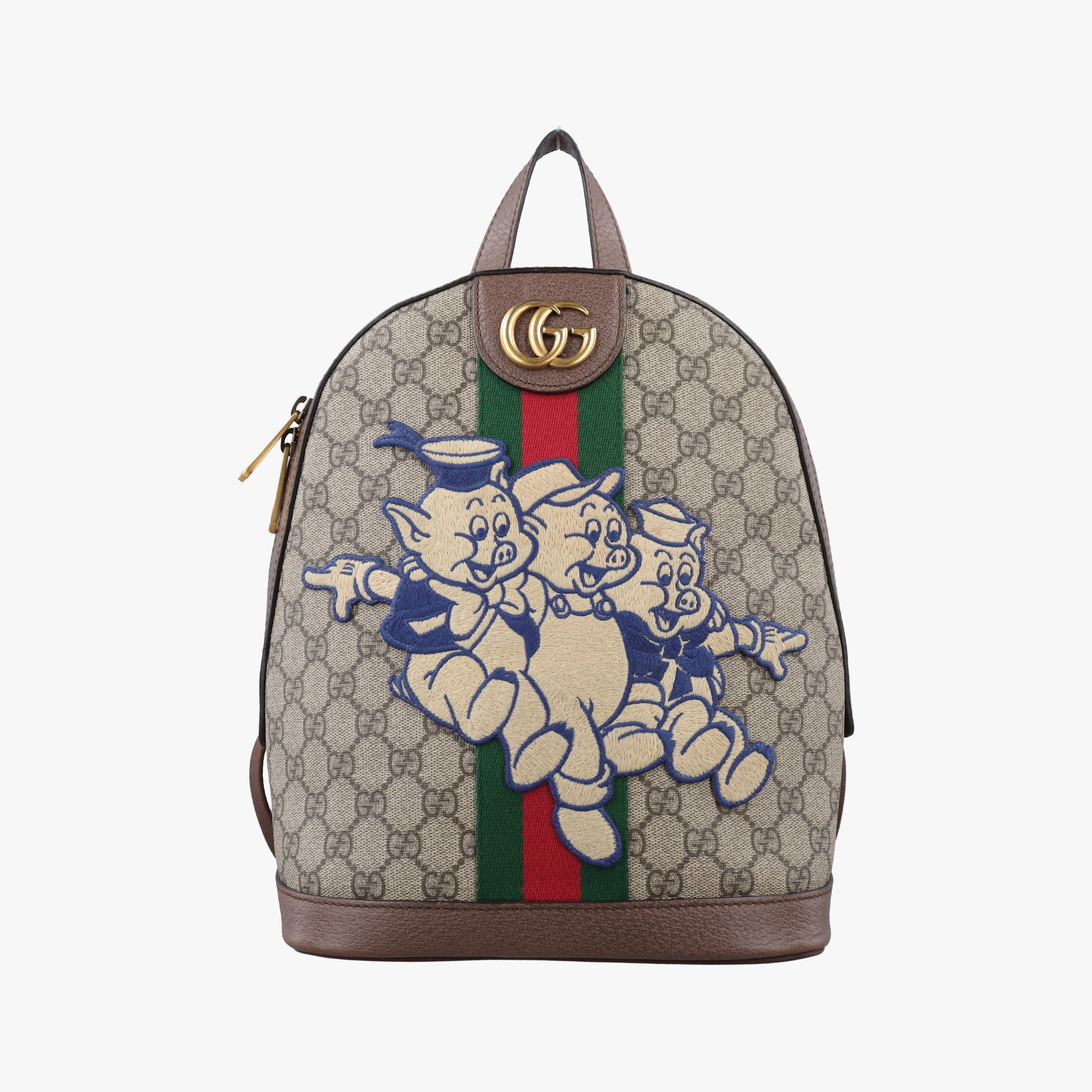 Vintage Gucci The Three Little Pigs Brown×Multicolour PVC coated canvas 552884 backpack/rucksack | stylenewstar