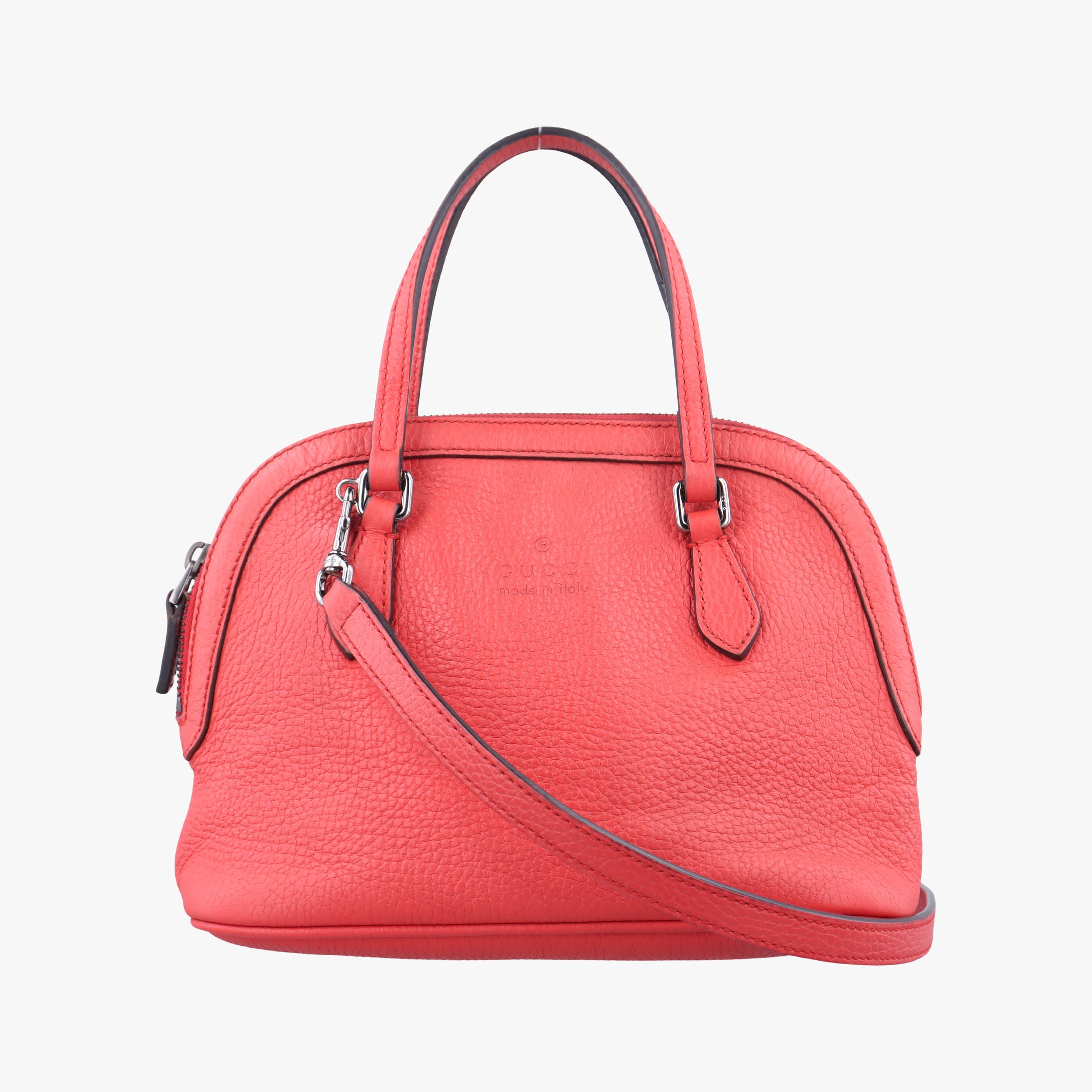 Pre-owned Gucci Microguccissima dome Red Leather 341504 shoulderbag | stylenewstar