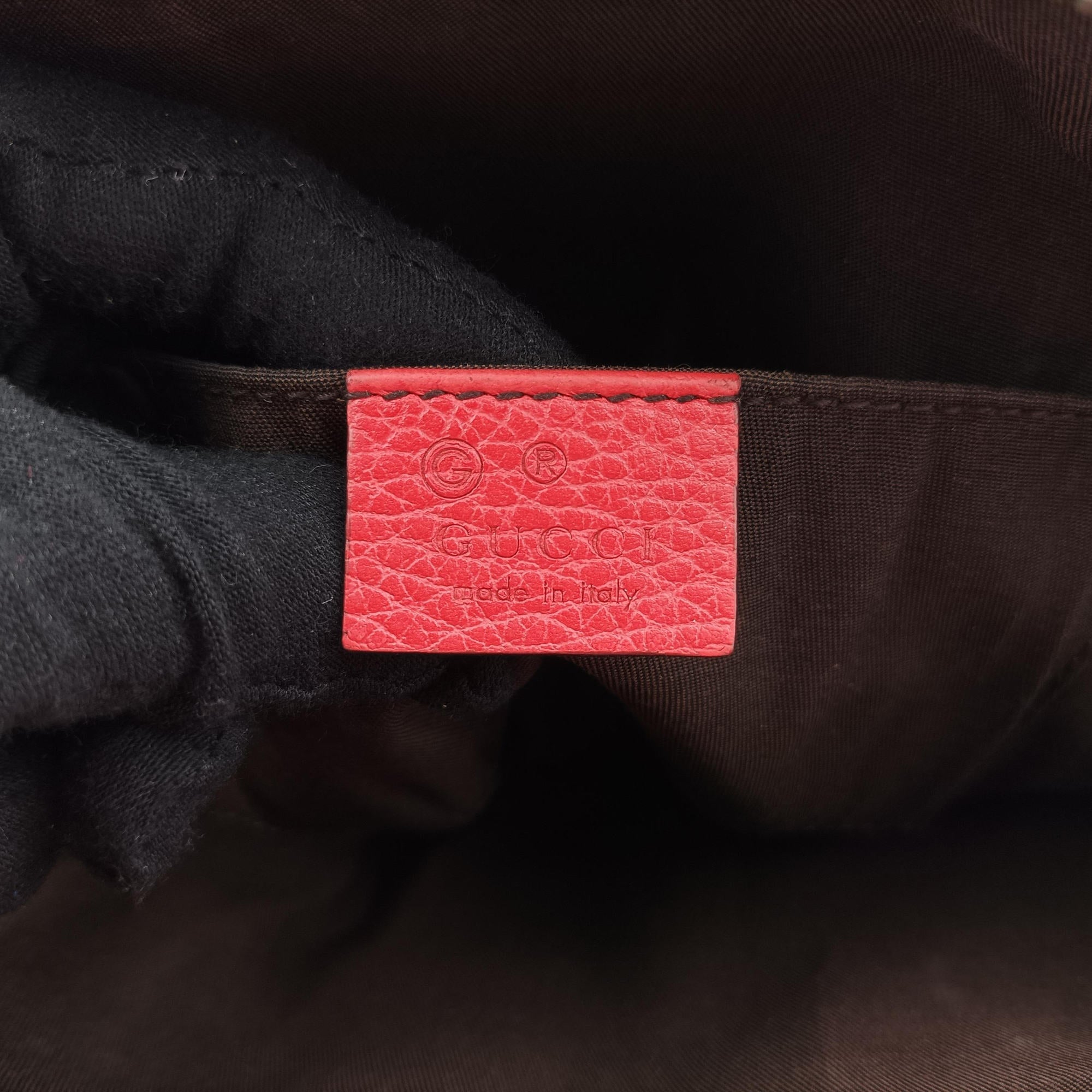 Pre-owned Gucci Microguccissima dome Red Leather 341504 shoulderbag | stylenewstar