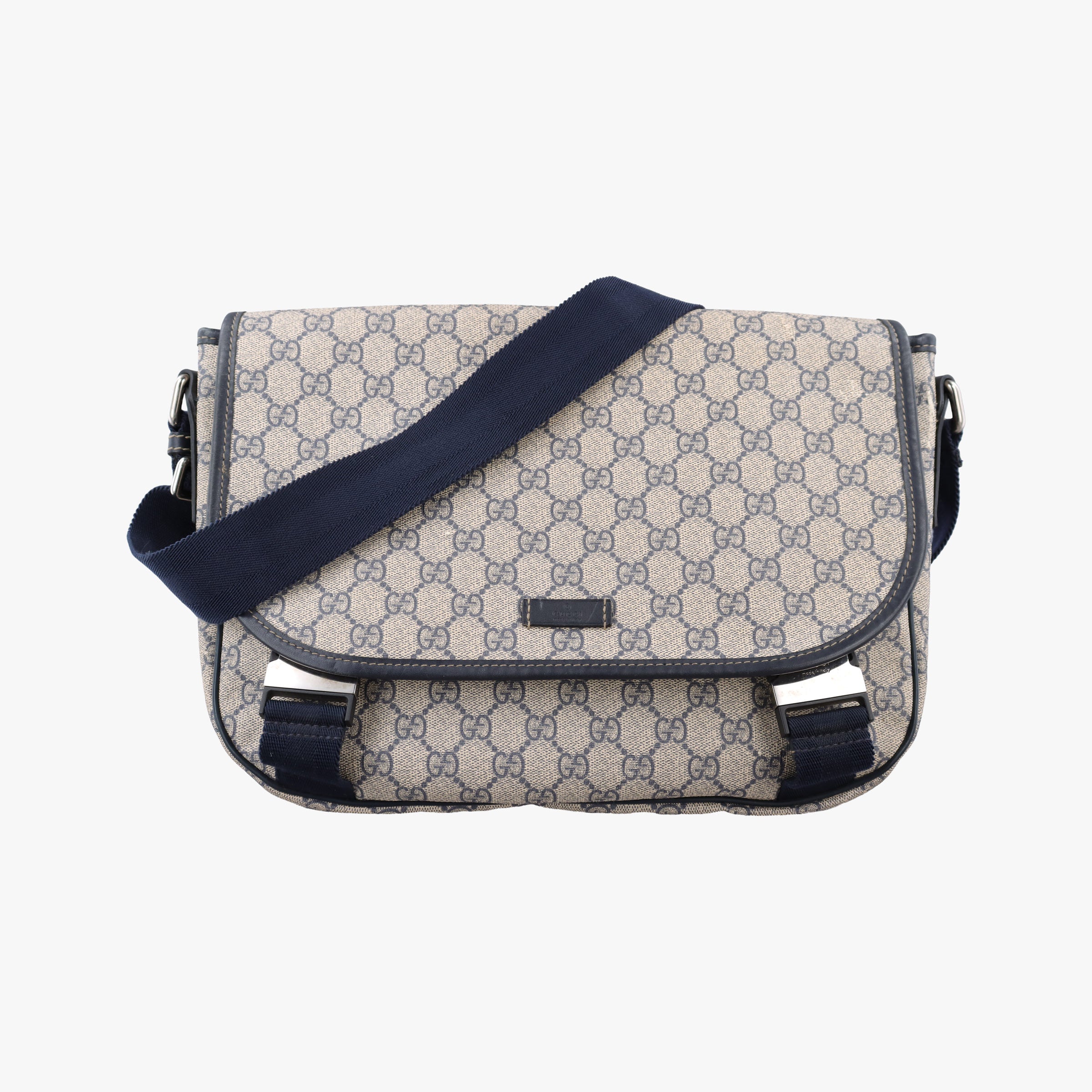 Secondhand Gucci GG Plus Messenger Beige×navy PVC coated canvas×Leather 201732 shoulderbag | stylenewstar
