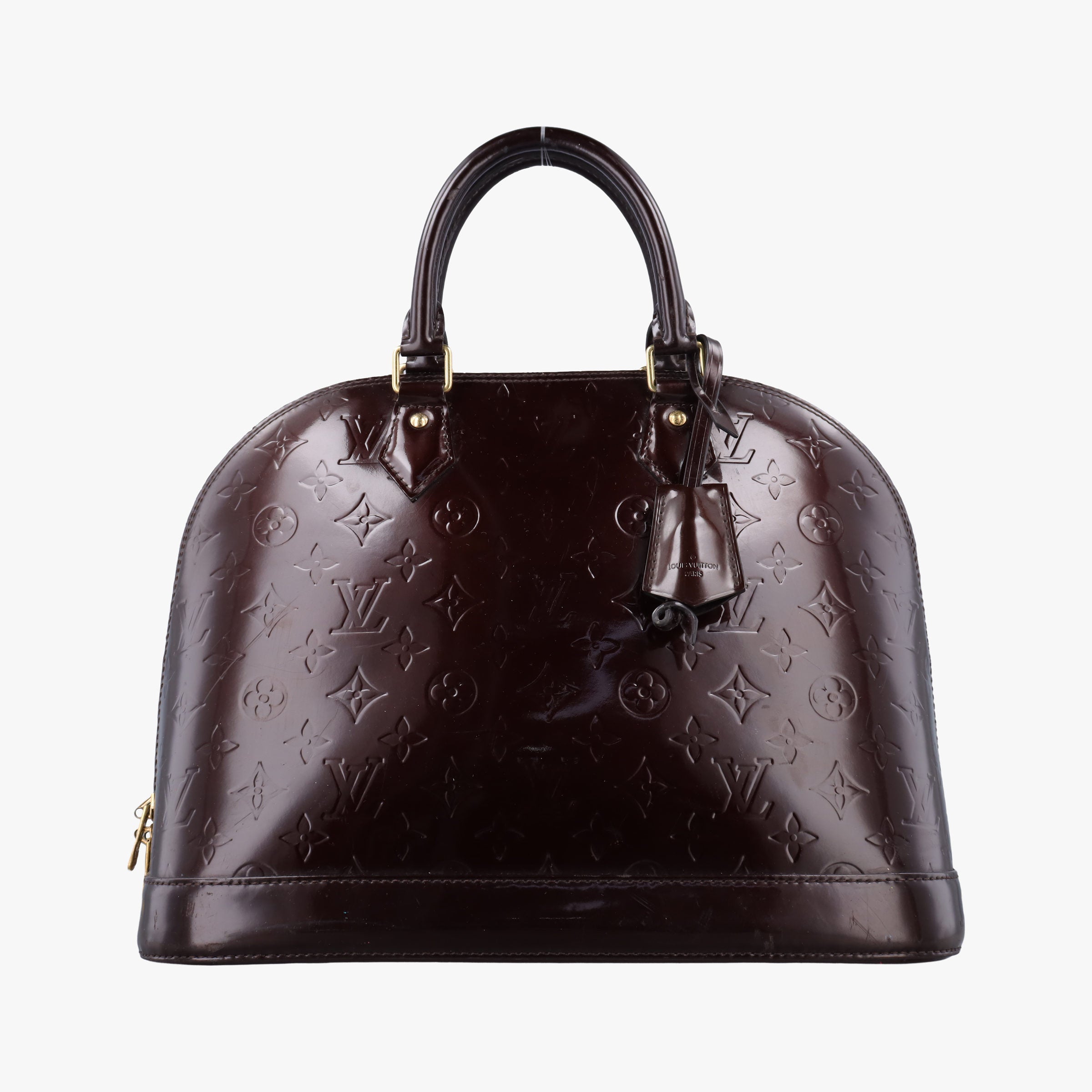 Pre-owned Louis Vuitton Alma PM Rouge Fauvist Vernis M91691 handbag | stylenewstar