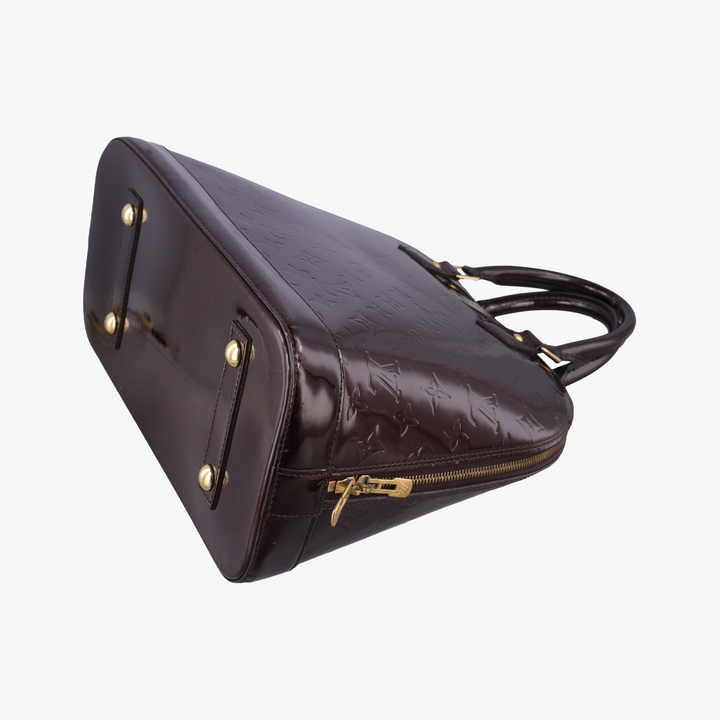 Pre-owned Louis Vuitton Alma PM Rouge Fauvist Vernis M91691 handbag | stylenewstar