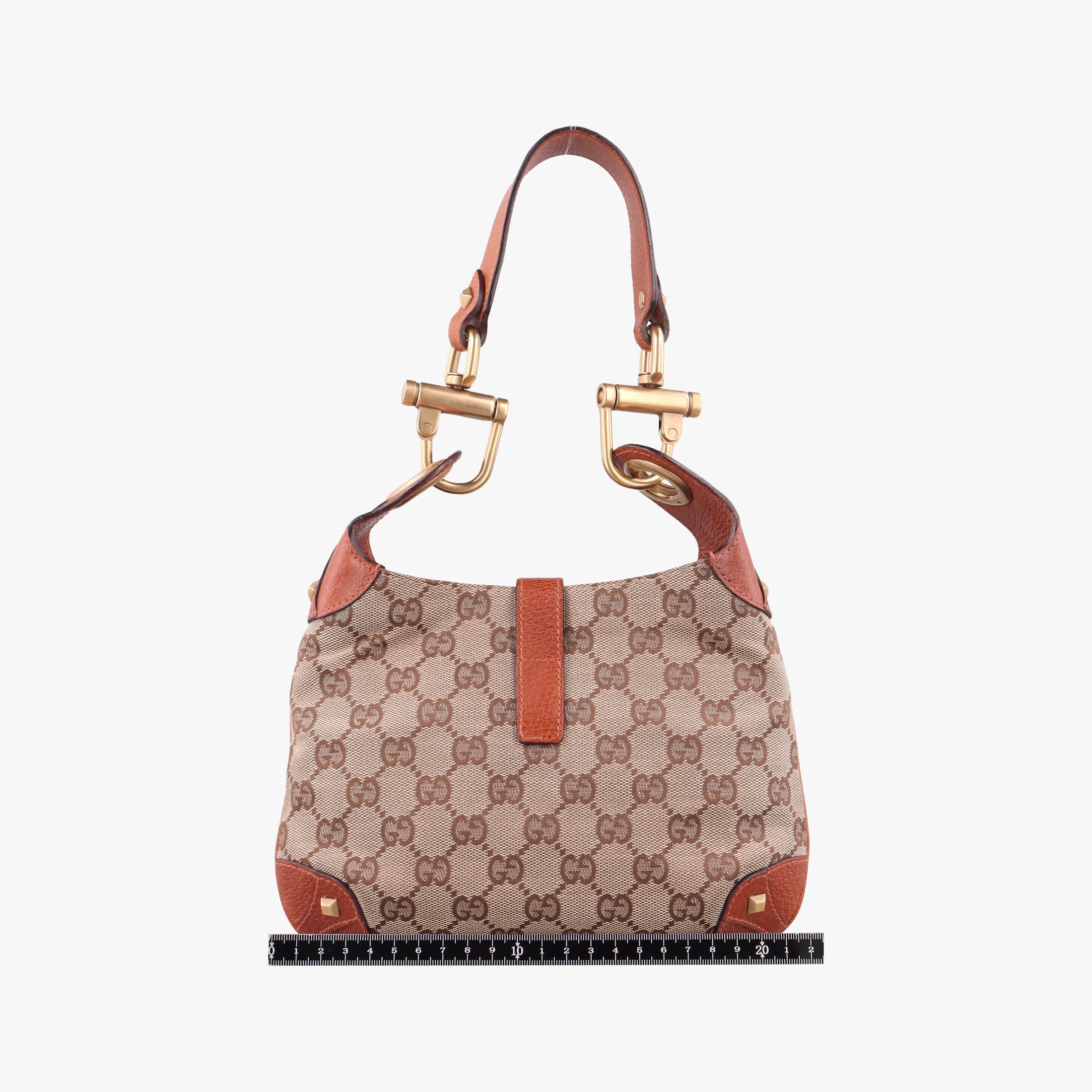 Vintage Gucci Piston Lock Jackie Hobo Brown canvas×leather 120885 handbag | stylenewstar