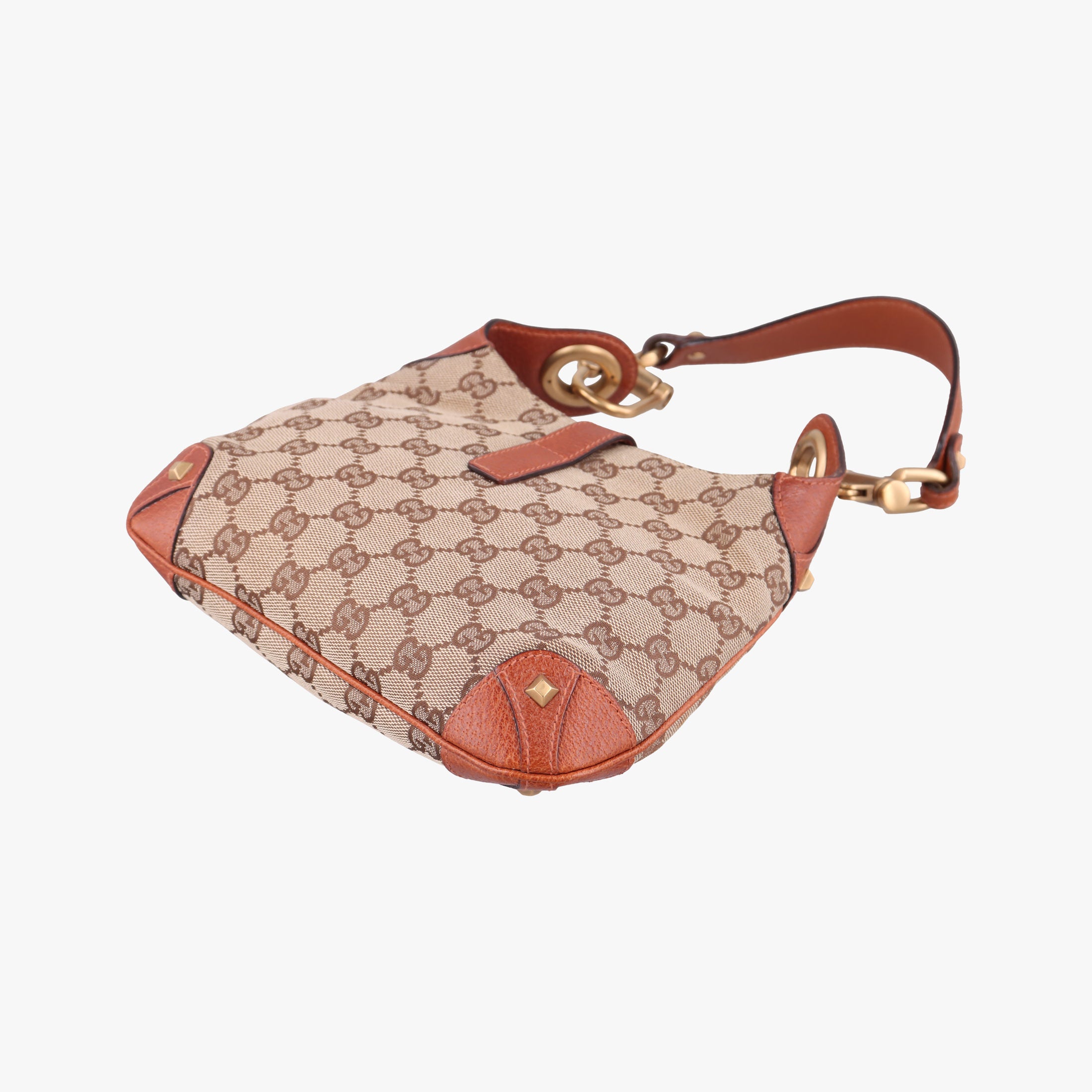 Vintage Gucci Piston Lock Jackie Hobo Brown canvas×leather 120885 handbag | stylenewstar