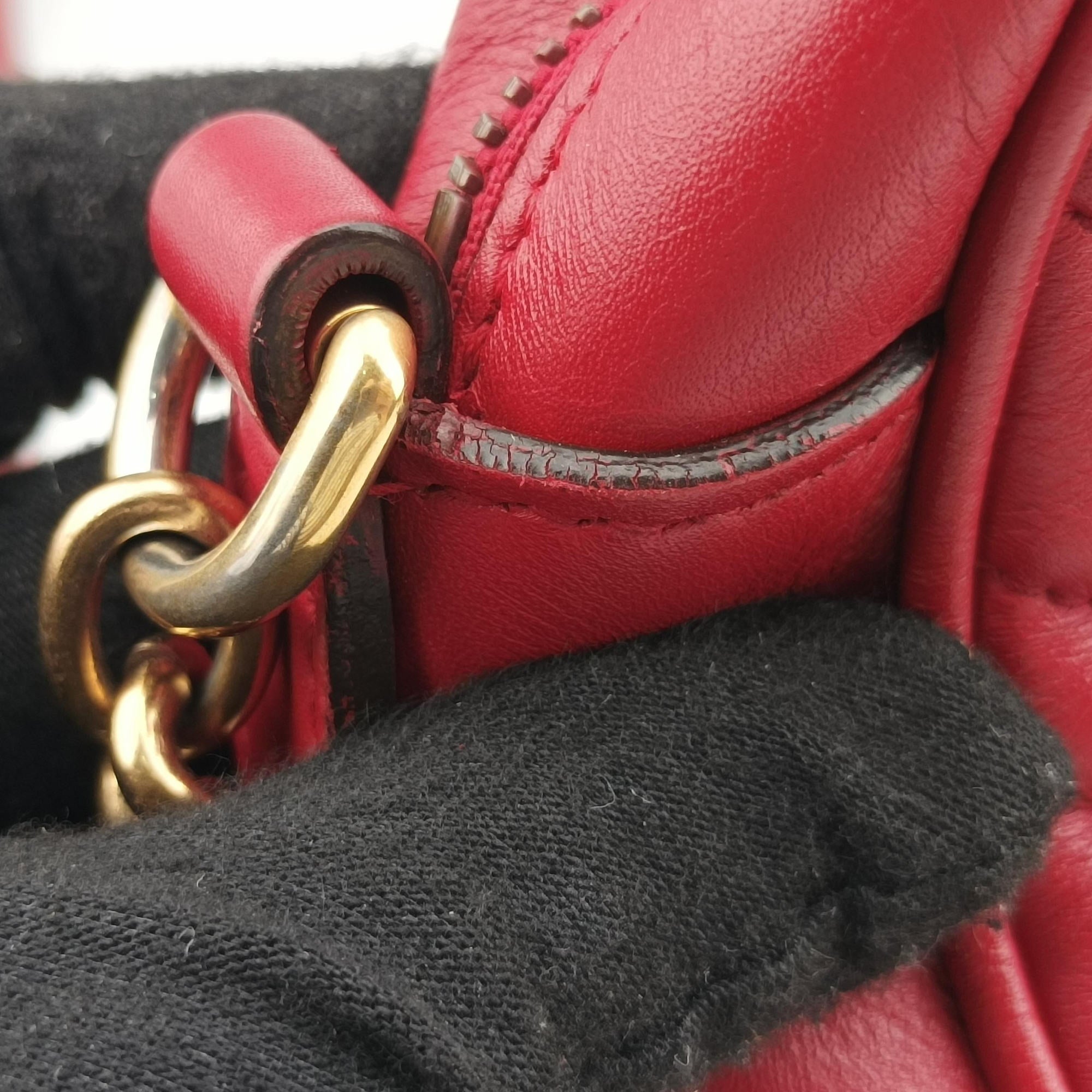 Secondhand Gucci GG Marmont Red Leather 447632 shoulderbag | stylenewstar
