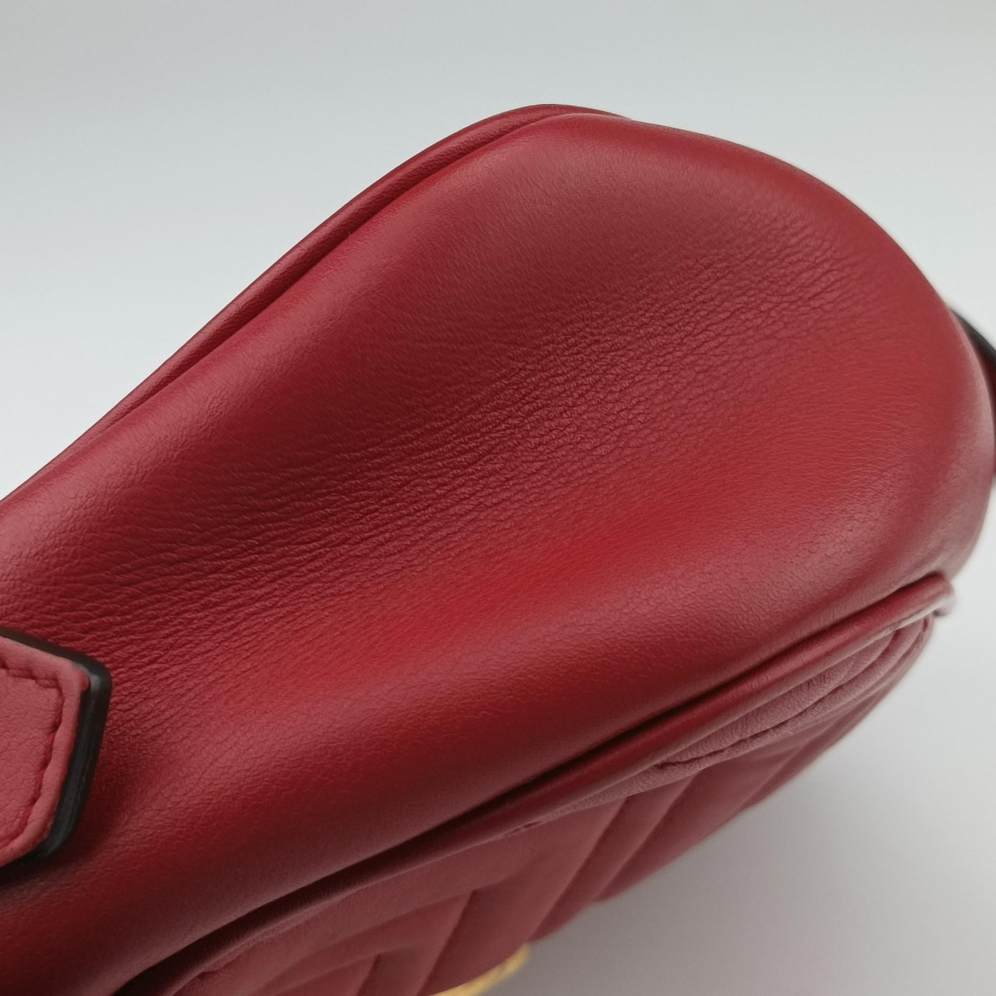 Secondhand Gucci GG Marmont Red Leather 447632 shoulderbag | stylenewstar