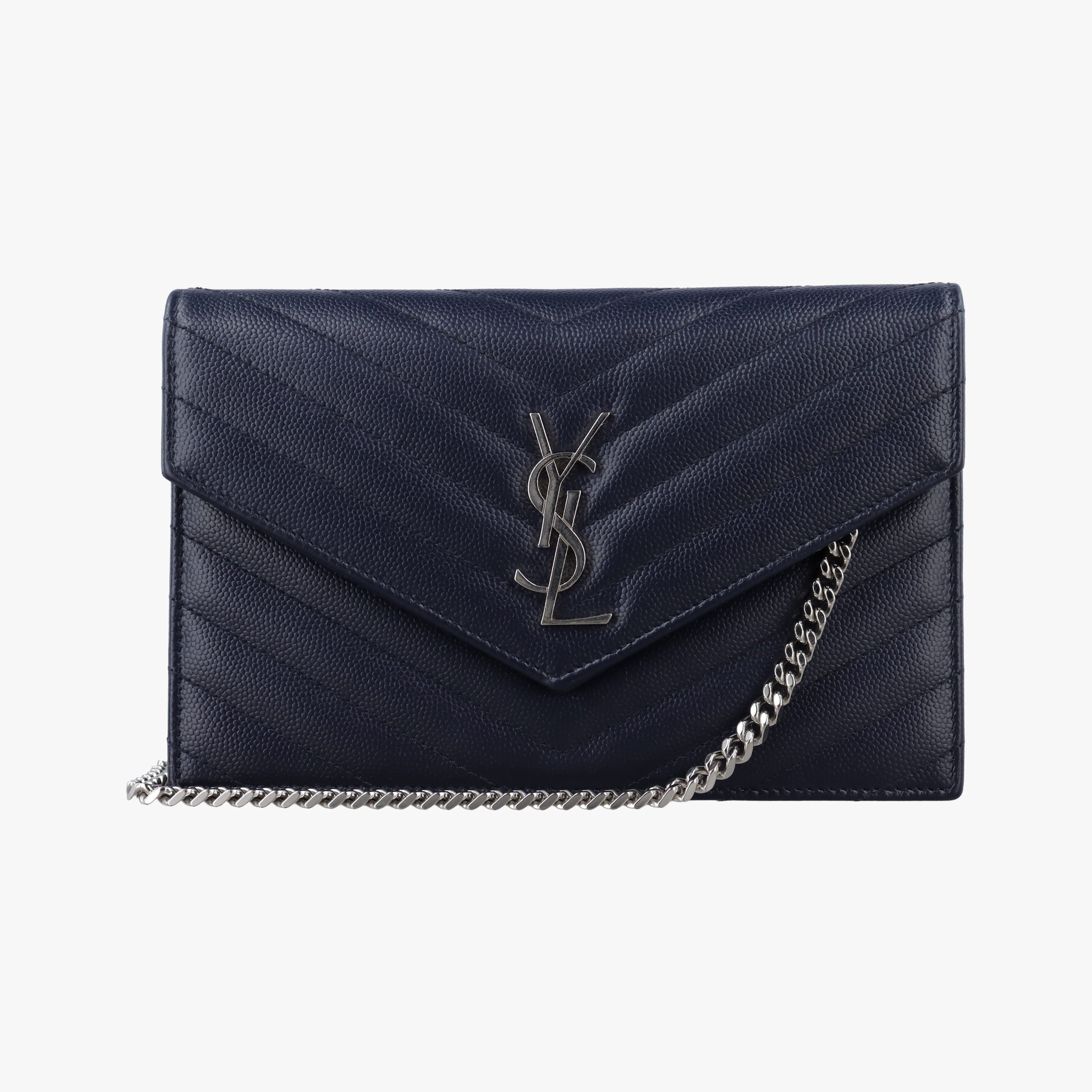 Vintage Yves Saint Laurent MONOGRAM Navy Caviar 393953 shoulderbag | stylenewstar