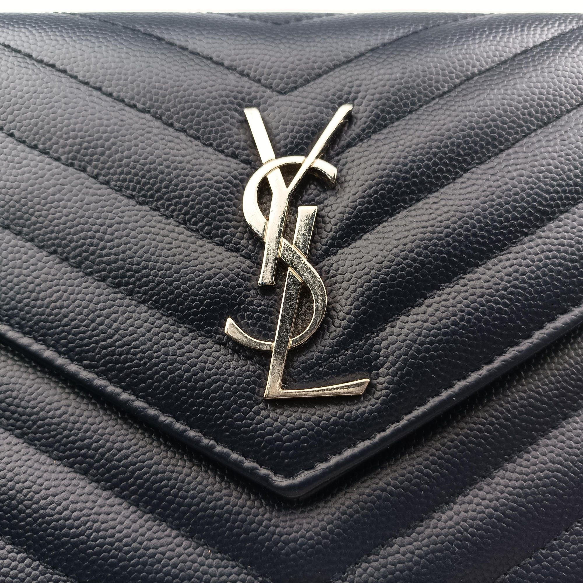Vintage Yves Saint Laurent MONOGRAM Navy Caviar 393953 shoulderbag | stylenewstar