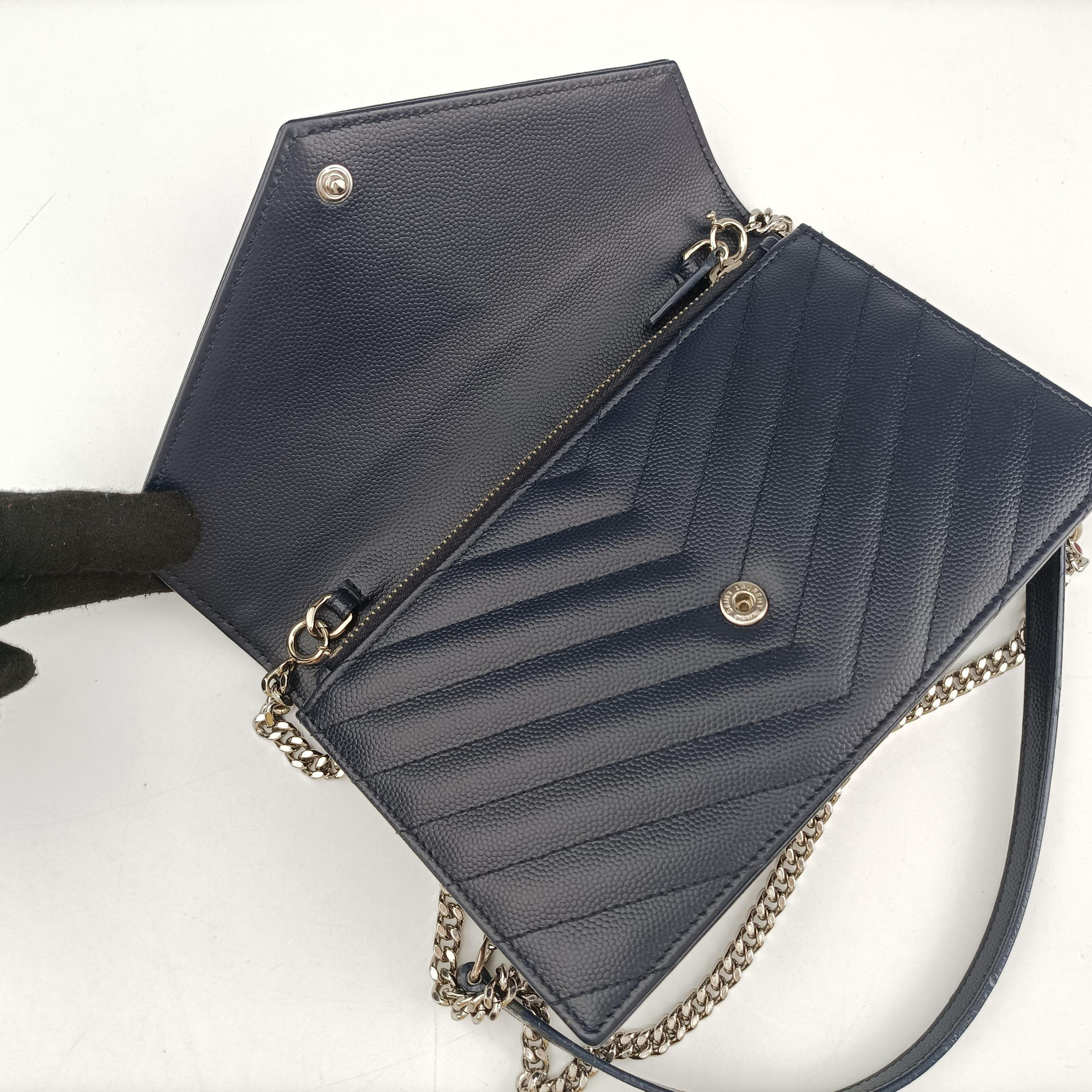 Vintage Yves Saint Laurent MONOGRAM Navy Caviar 393953 shoulderbag | stylenewstar