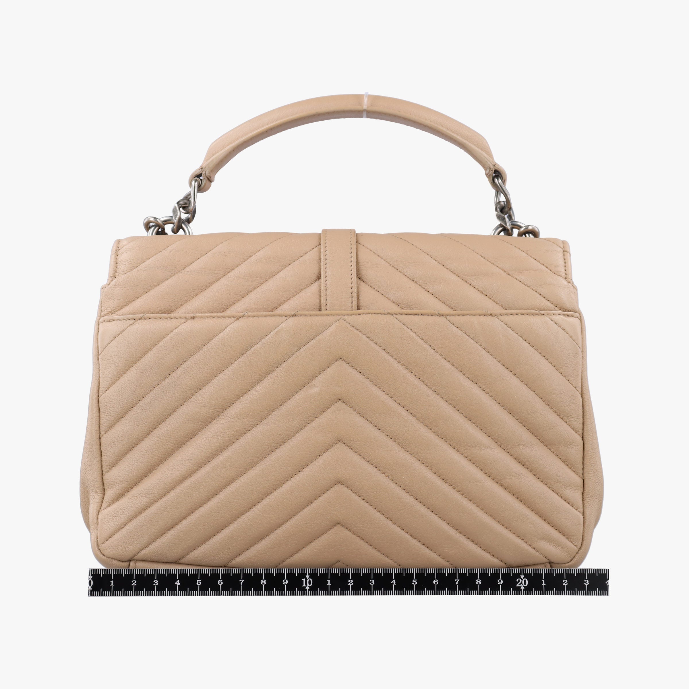Pre-owned Yves Saint Laurent COLLEGE Beige Leather 428056 shoulderbag | stylenewstar