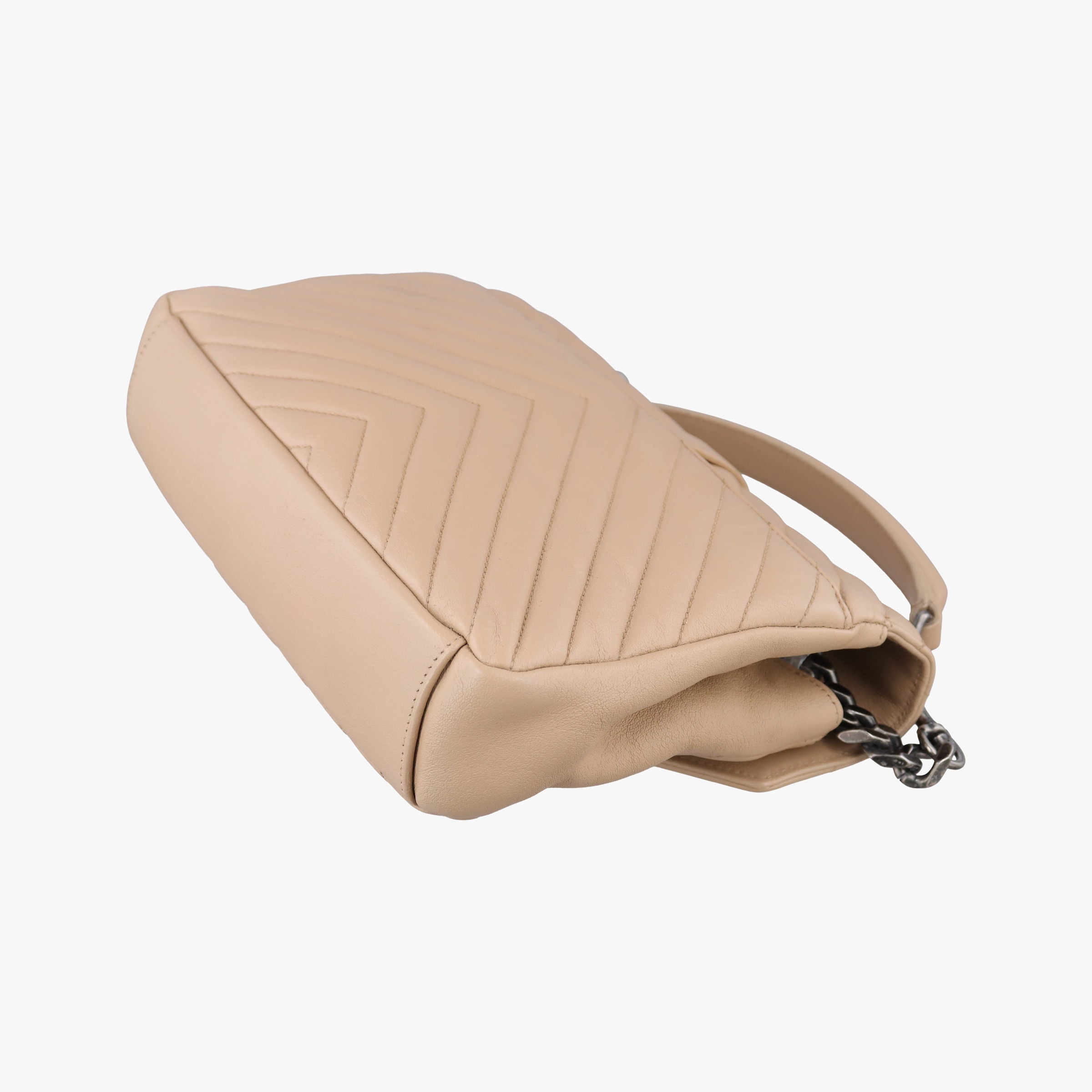 Pre-owned Yves Saint Laurent COLLEGE Beige Leather 428056 shoulderbag | stylenewstar