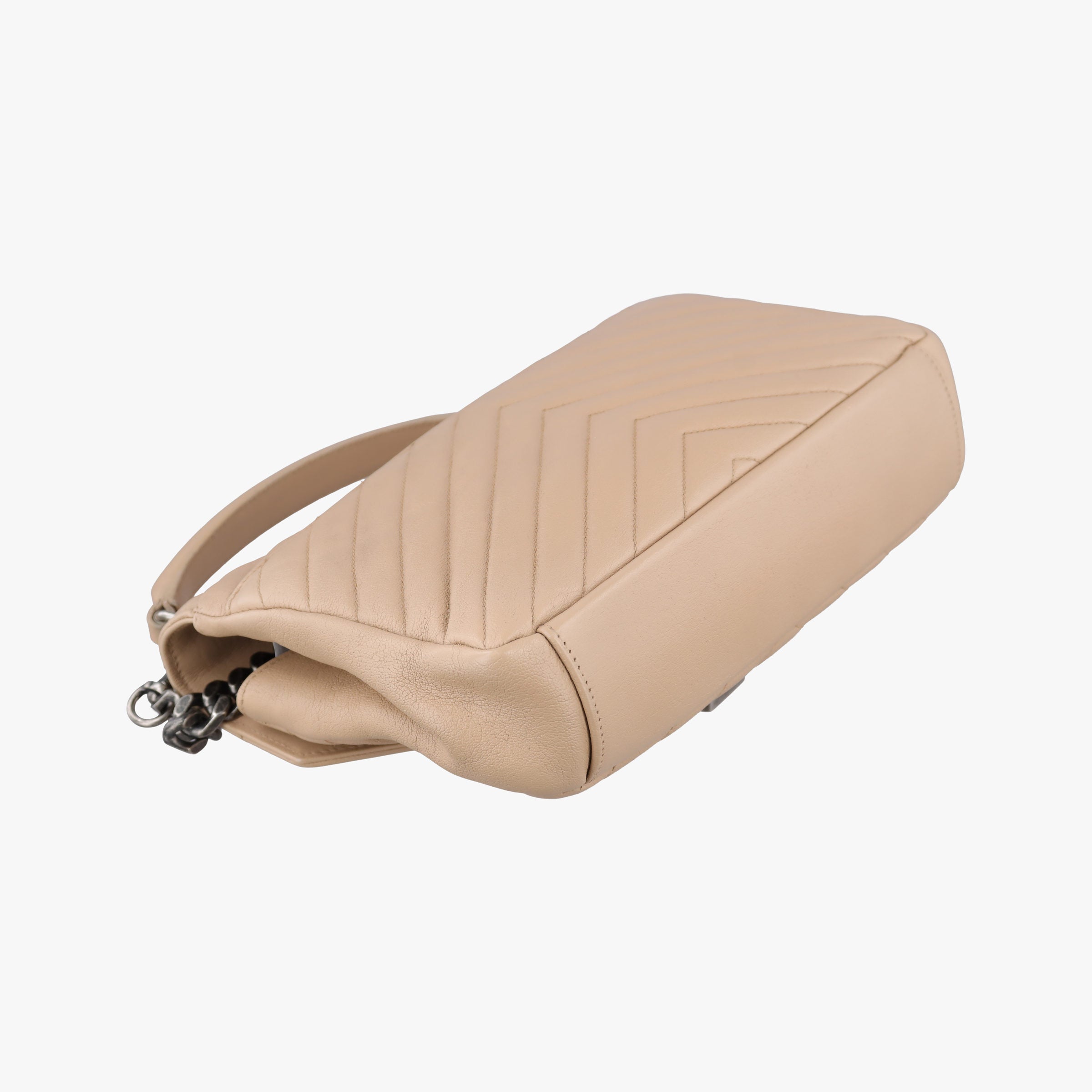Pre-owned Yves Saint Laurent COLLEGE Beige Leather 428056 shoulderbag | stylenewstar