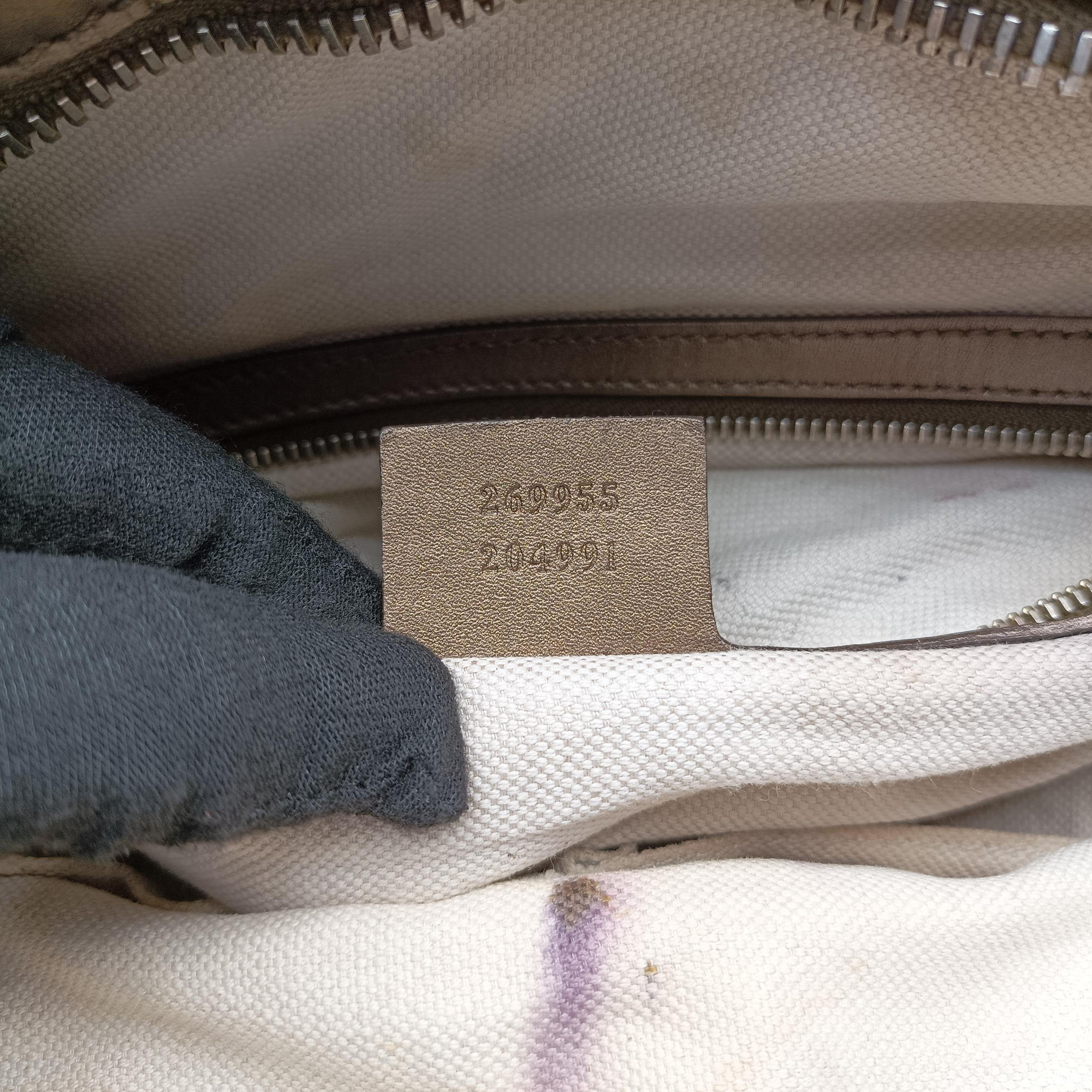 Pre-owned Gucci Heart Bit charm Golden×Brown canvas×leather 269955 handbag | stylenewstar