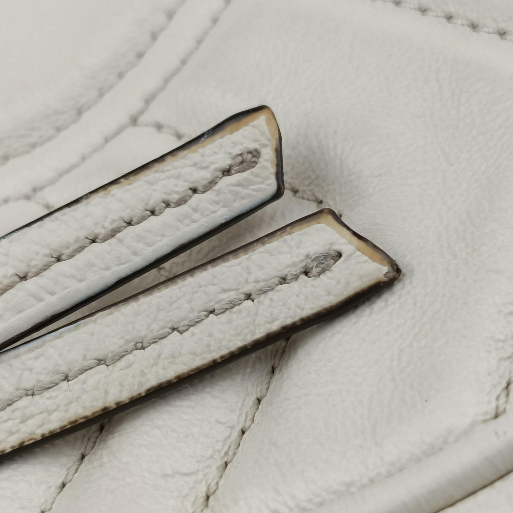 Pre-owned Gucci GG Marmont White Leather 550154 shoulderbag | stylenewstar