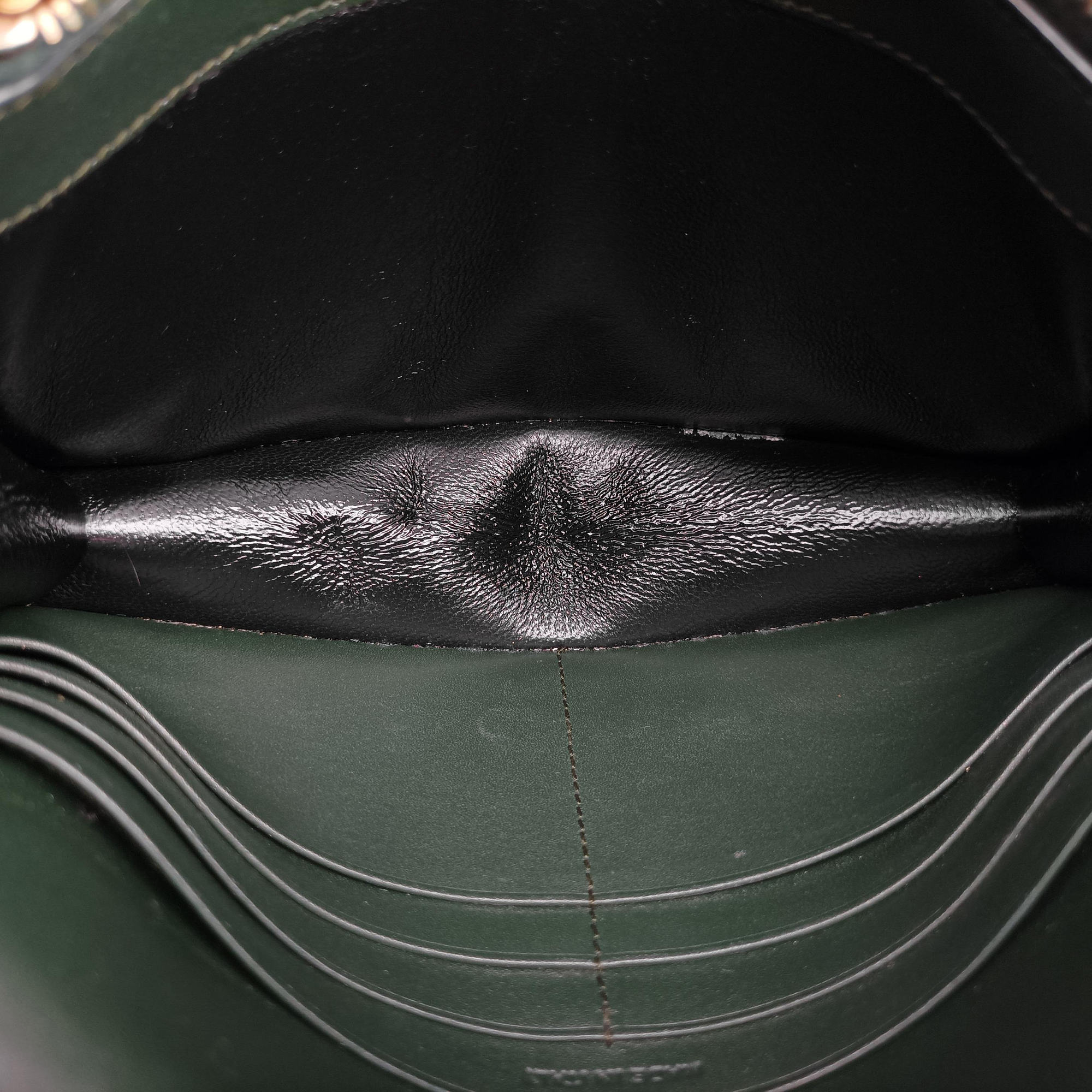 Pre-owned Yves Saint Laurent KATE Green Leather 452159 shoulderbag | stylenewstar