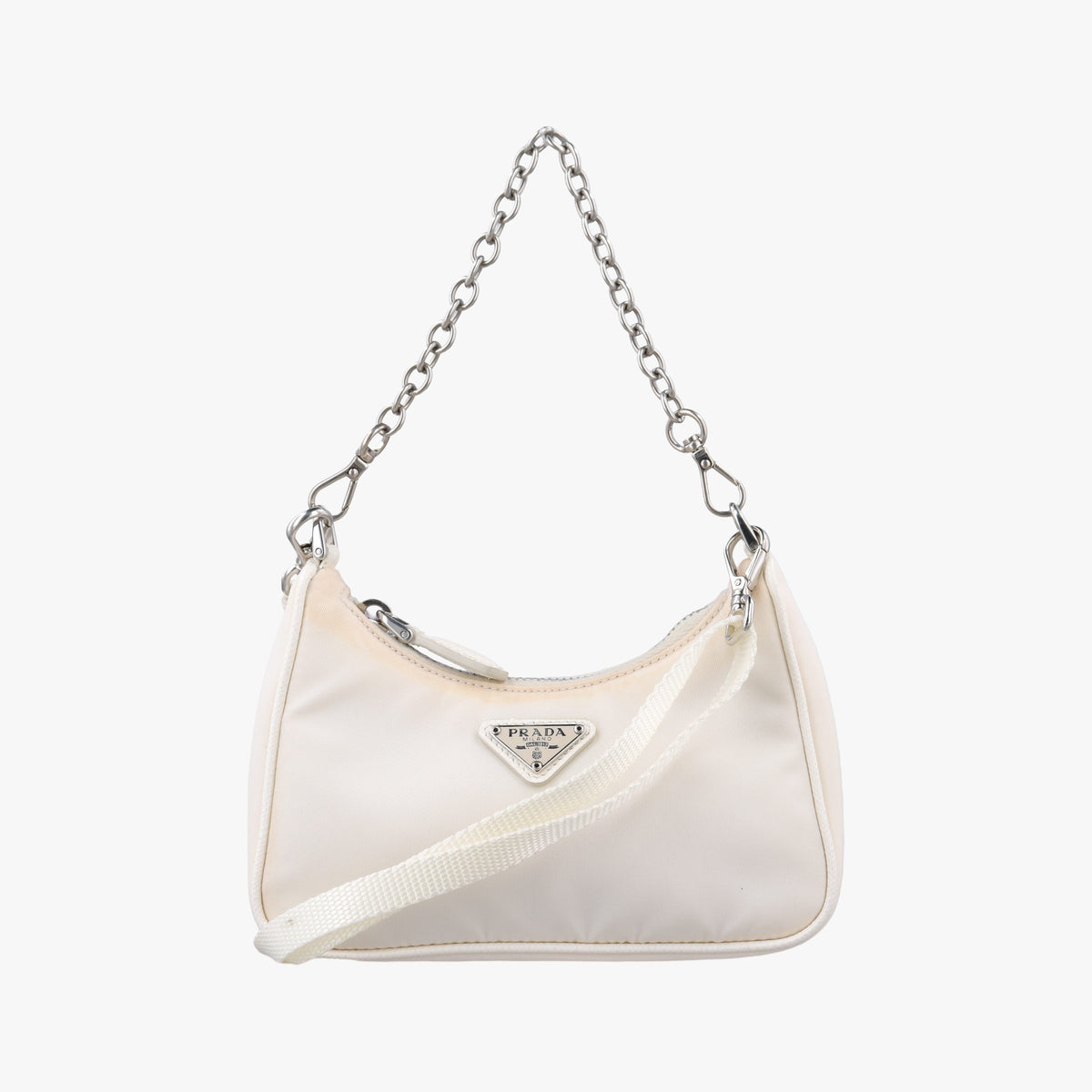 Secondhand Prada Re-Edition Nylon Mini White nylon 1TT122 shoulderbag | stylenewstar