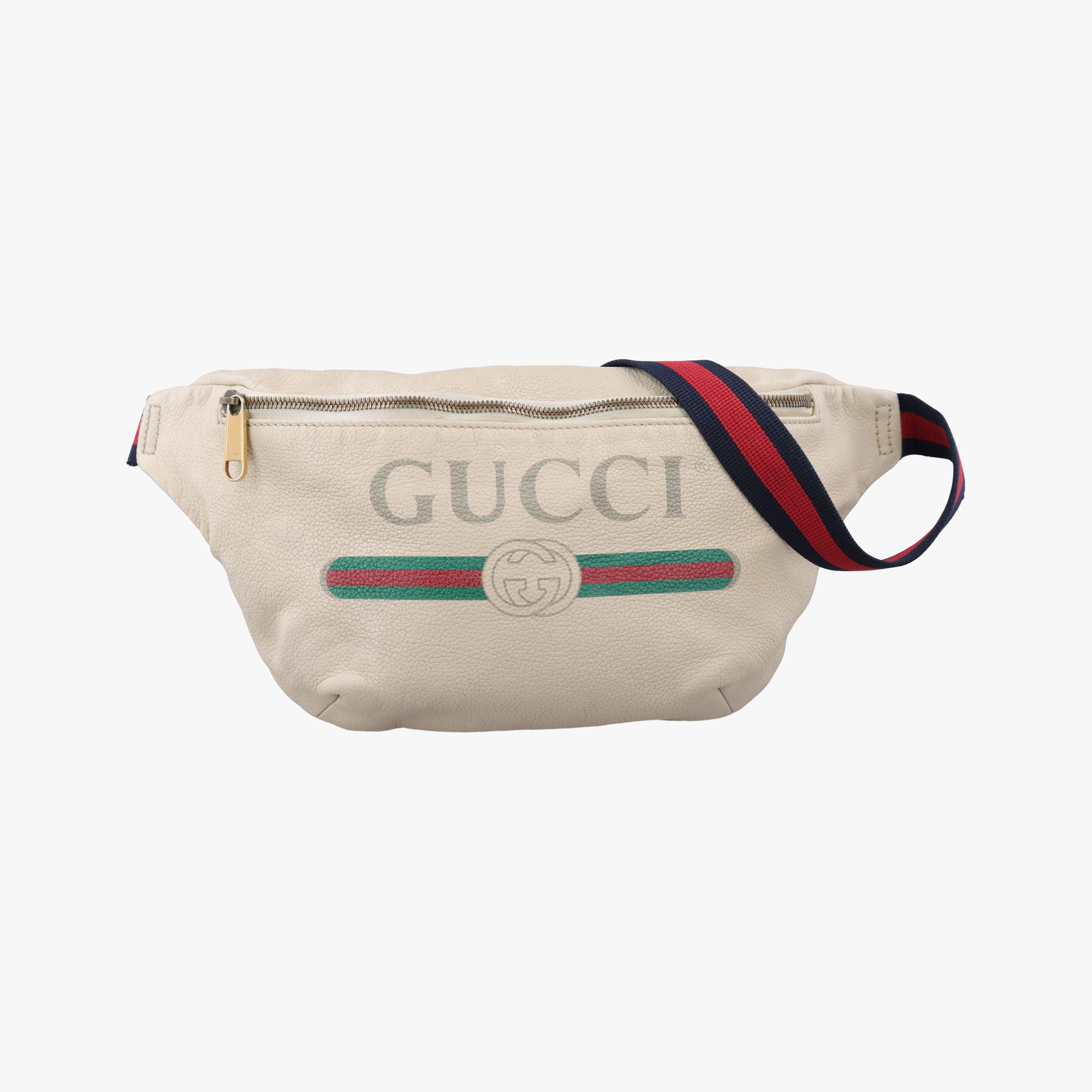 Vintage Gucci Print White Leather 493869 bum bag/waist bag | stylenewstar