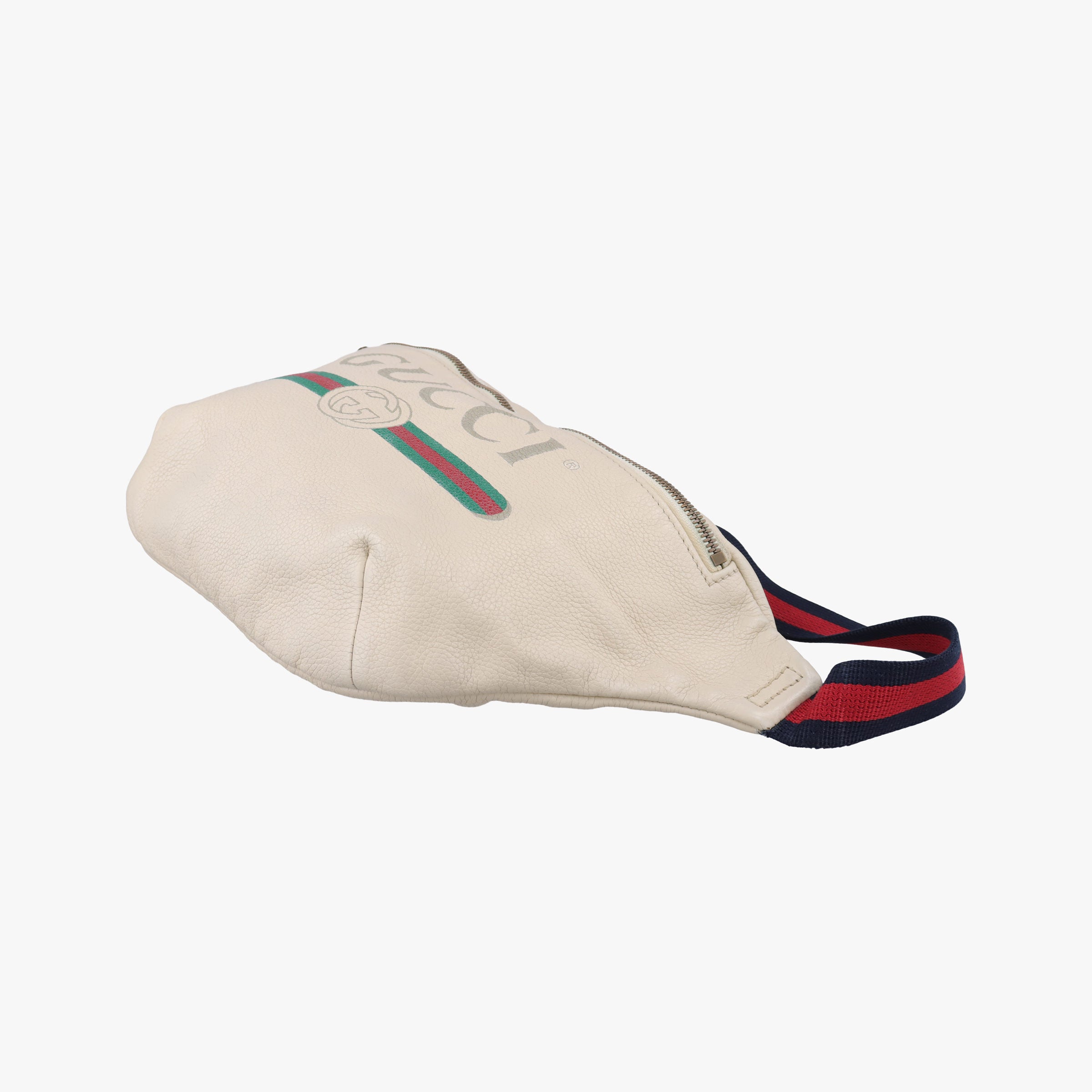 Vintage Gucci Print White Leather 493869 bum bag/waist bag | stylenewstar
