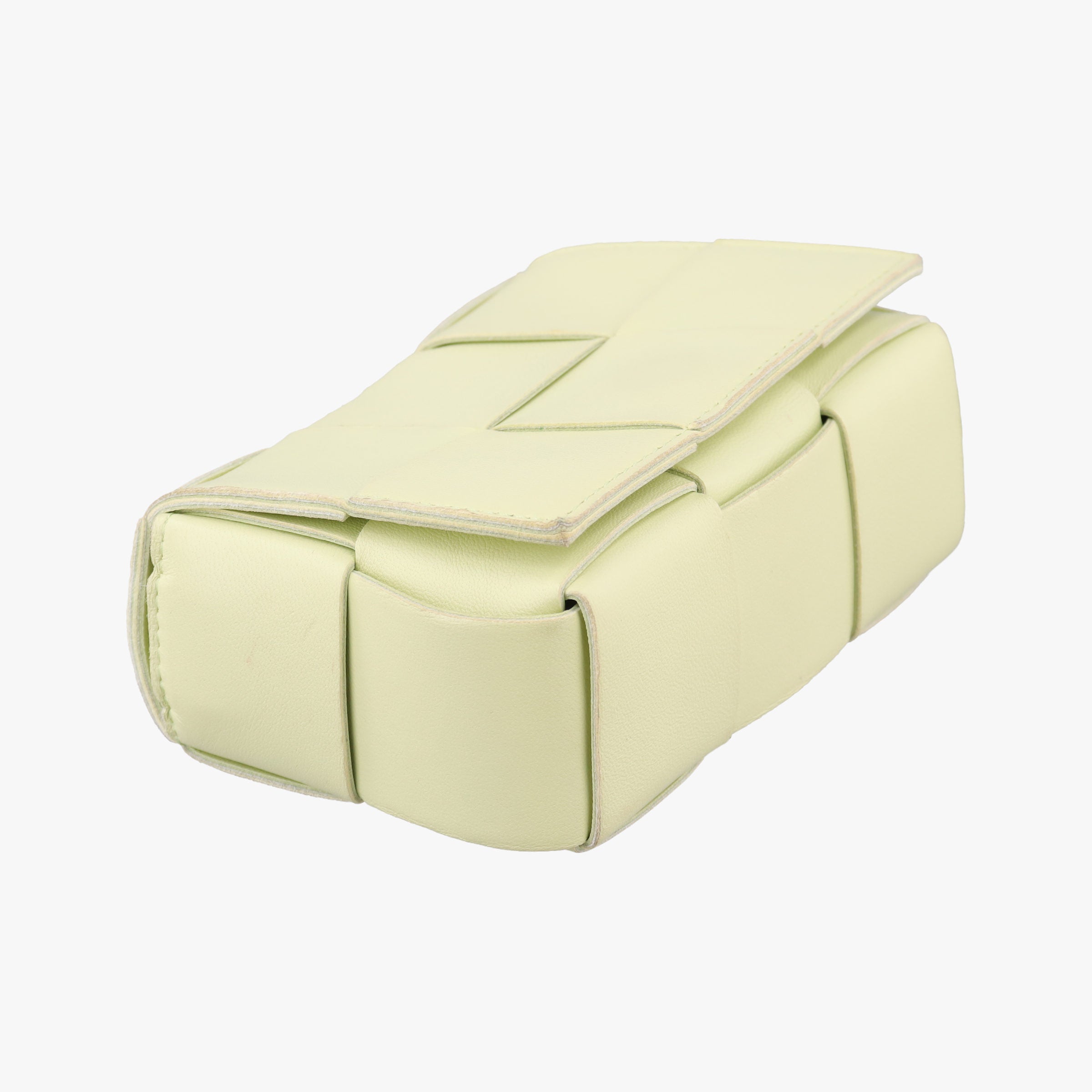 Pre-owned Bottega Veneta candy cassette Yellow lambskin  shoulderbag | stylenewstar