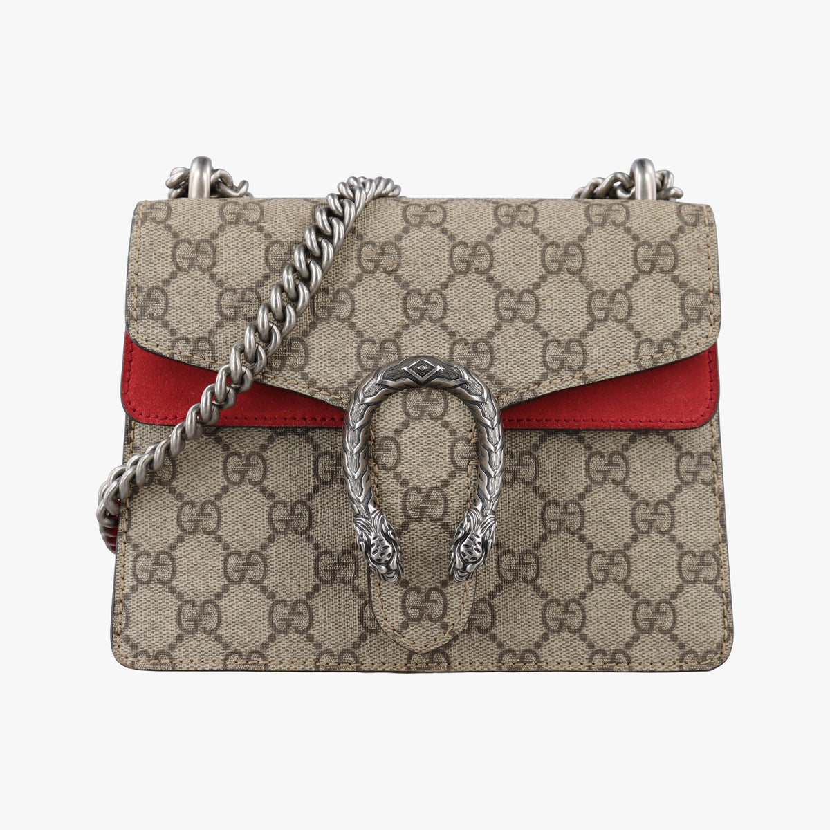 Secondhand Gucci Dionysus beige×red PVC coated canvas × suede 421970 shoulderbag | stylenewstar