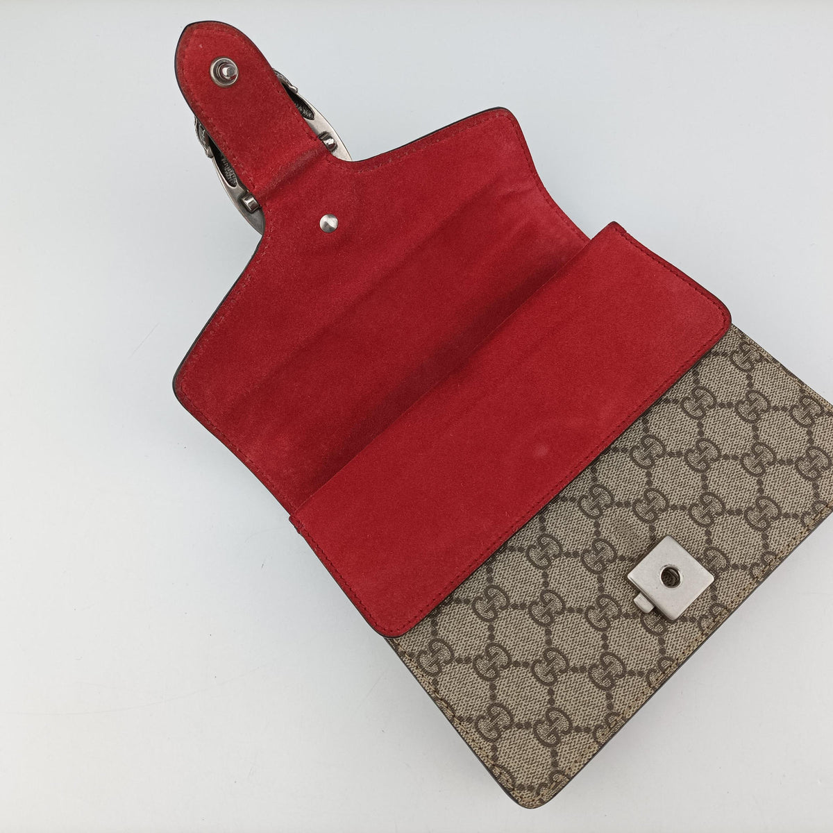 Secondhand Gucci Dionysus beige×red PVC coated canvas × suede 421970 shoulderbag | stylenewstar