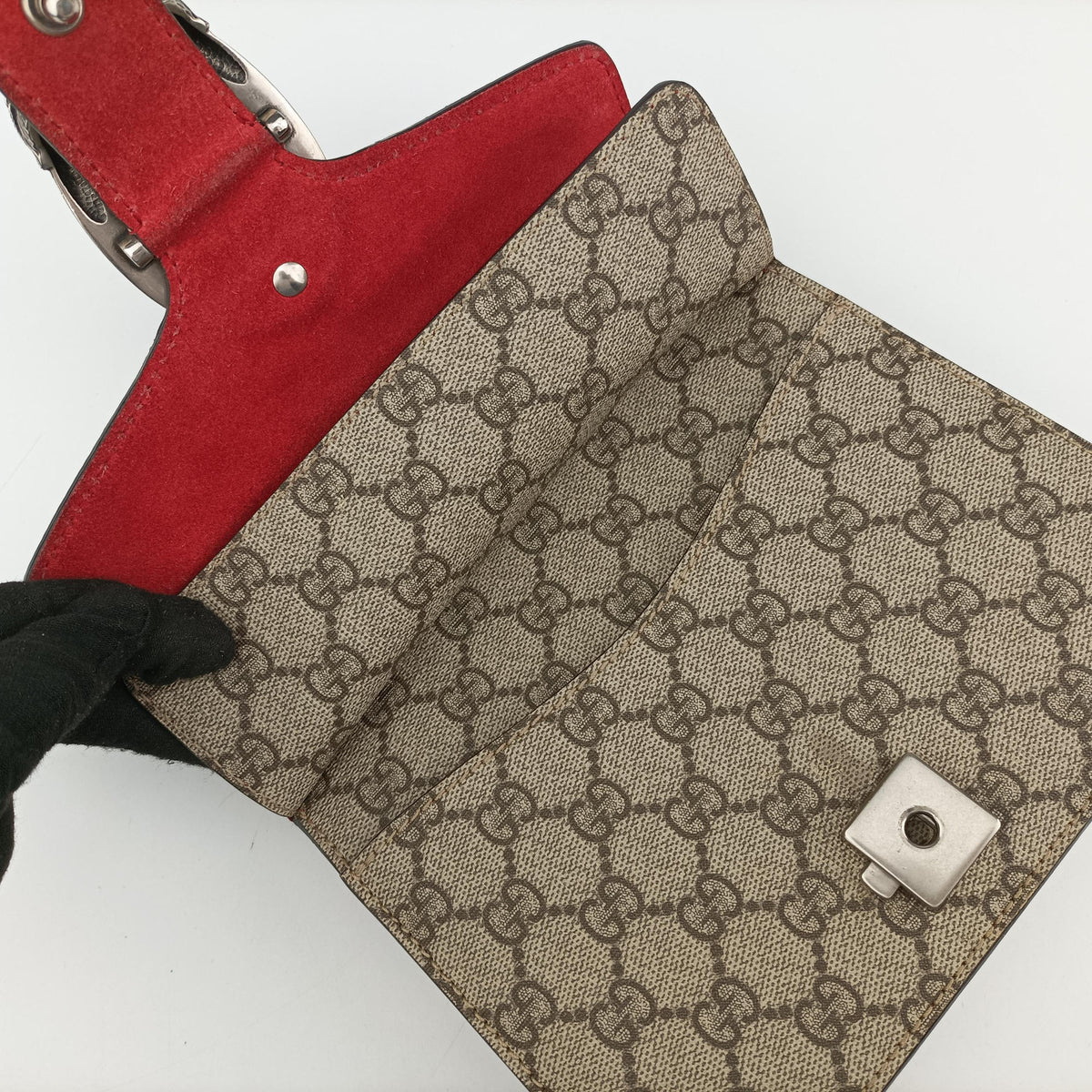 Secondhand Gucci Dionysus beige×red PVC coated canvas × suede 421970 shoulderbag | stylenewstar