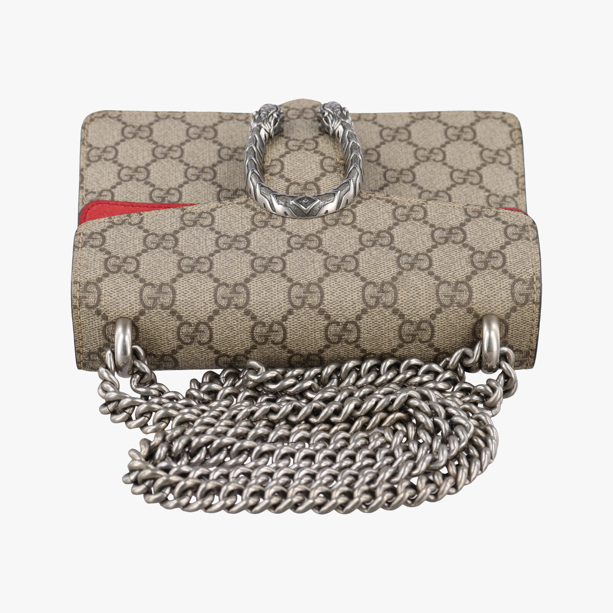 Secondhand Gucci Dionysus beige×red PVC coated canvas × suede 421970 shoulderbag | stylenewstar