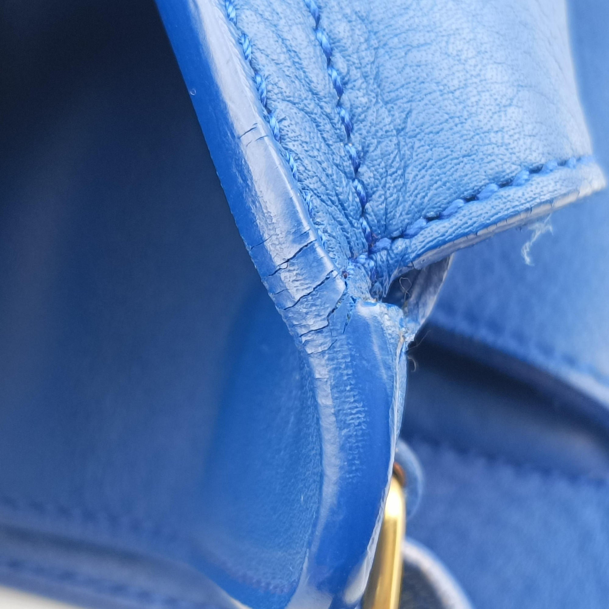 Secondhand Yves Saint Laurent BABY CABAS Blue Leather 394461 shoulderbag | stylenewstar