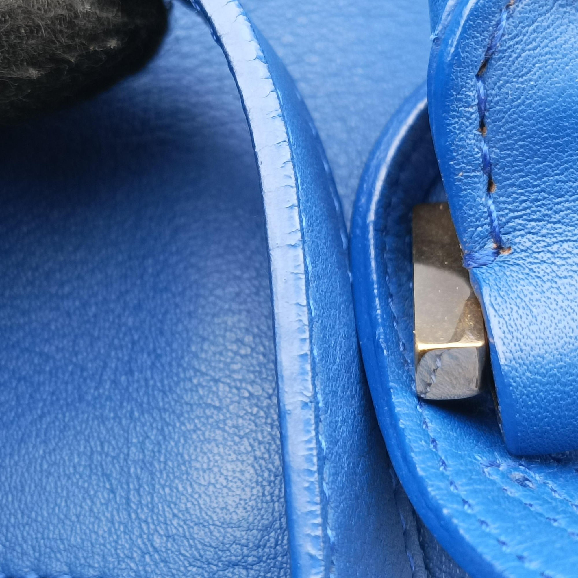 Secondhand Yves Saint Laurent BABY CABAS Blue Leather 394461 shoulderbag | stylenewstar