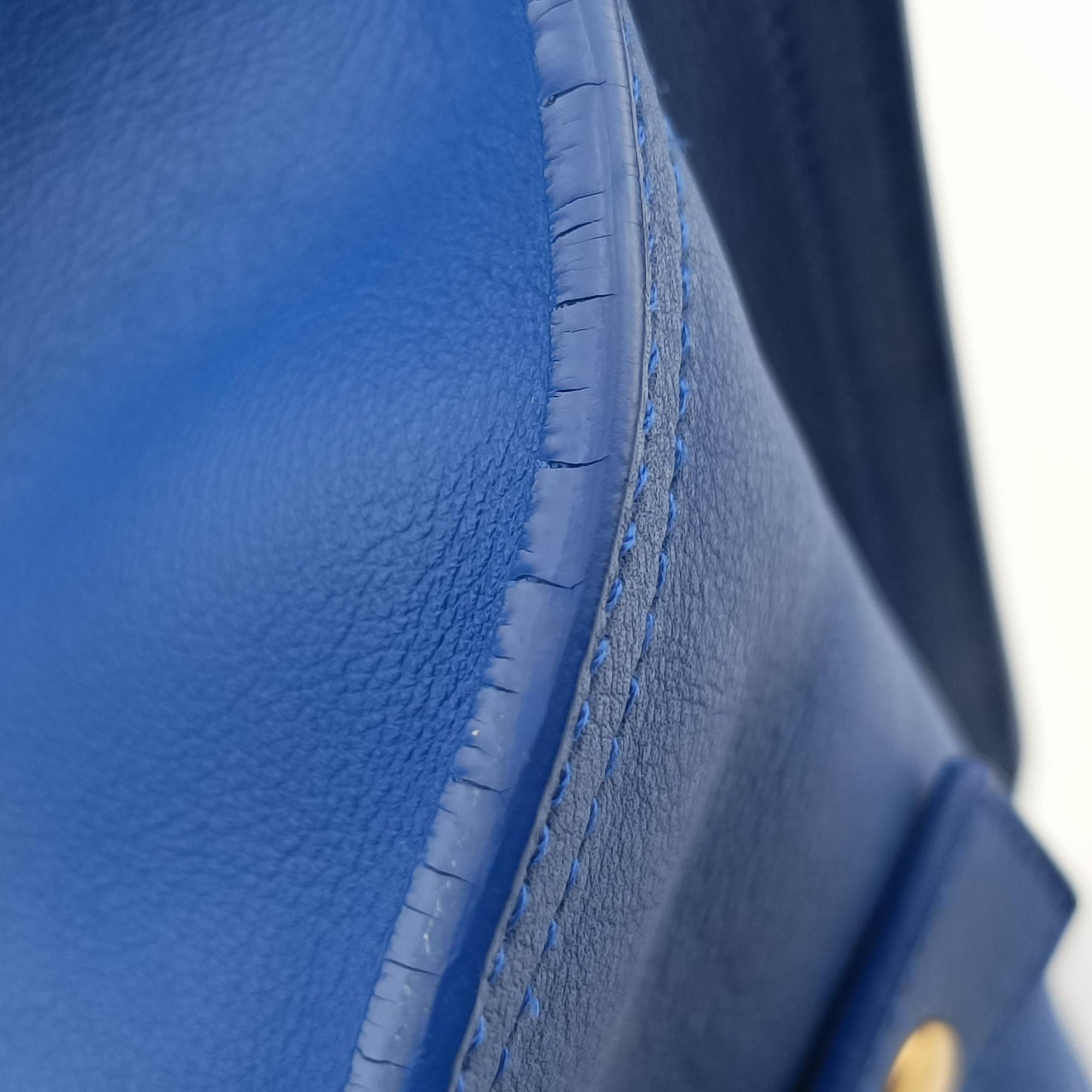 Secondhand Yves Saint Laurent BABY CABAS Blue Leather 394461 shoulderbag | stylenewstar