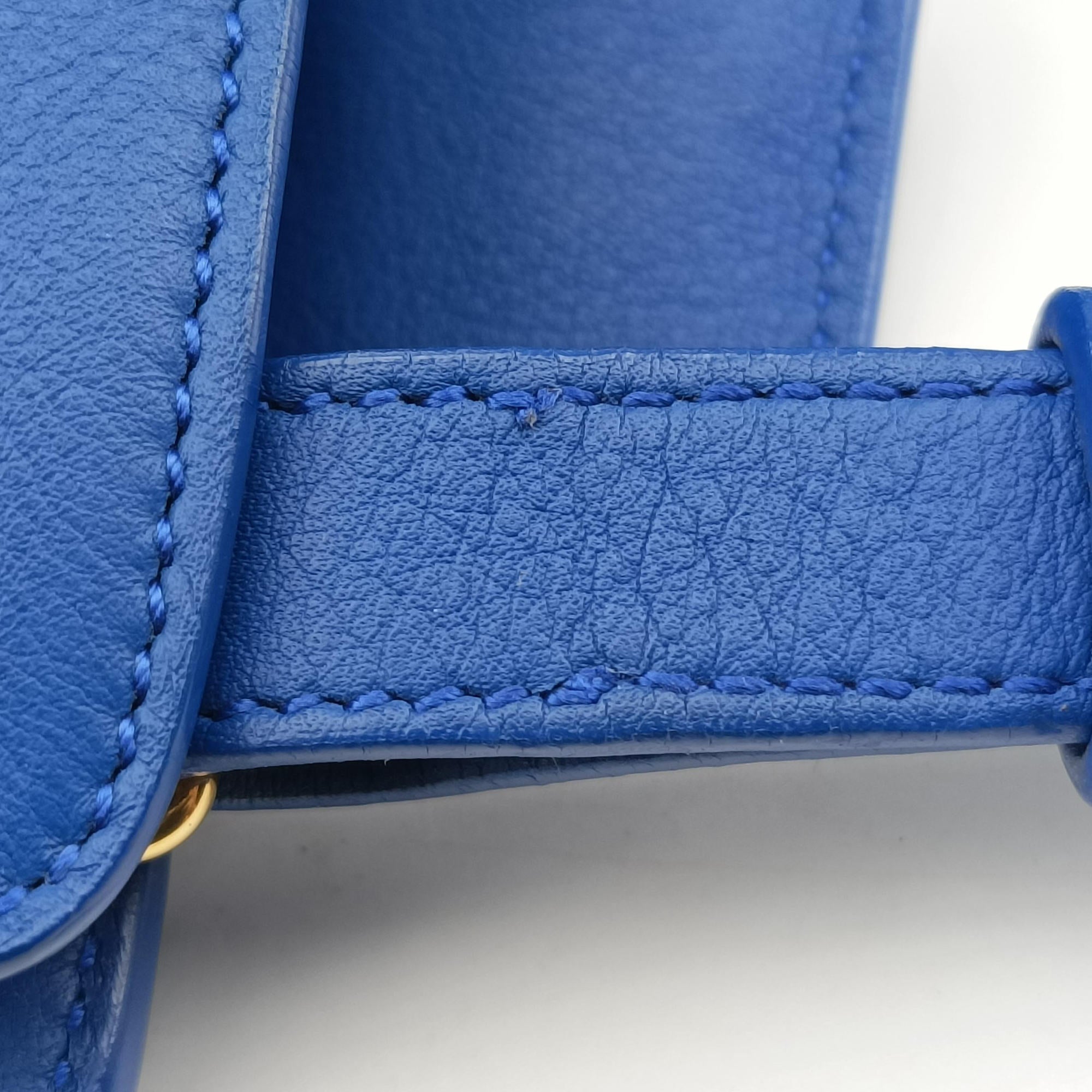 Secondhand Yves Saint Laurent BABY CABAS Blue Leather 394461 shoulderbag | stylenewstar
