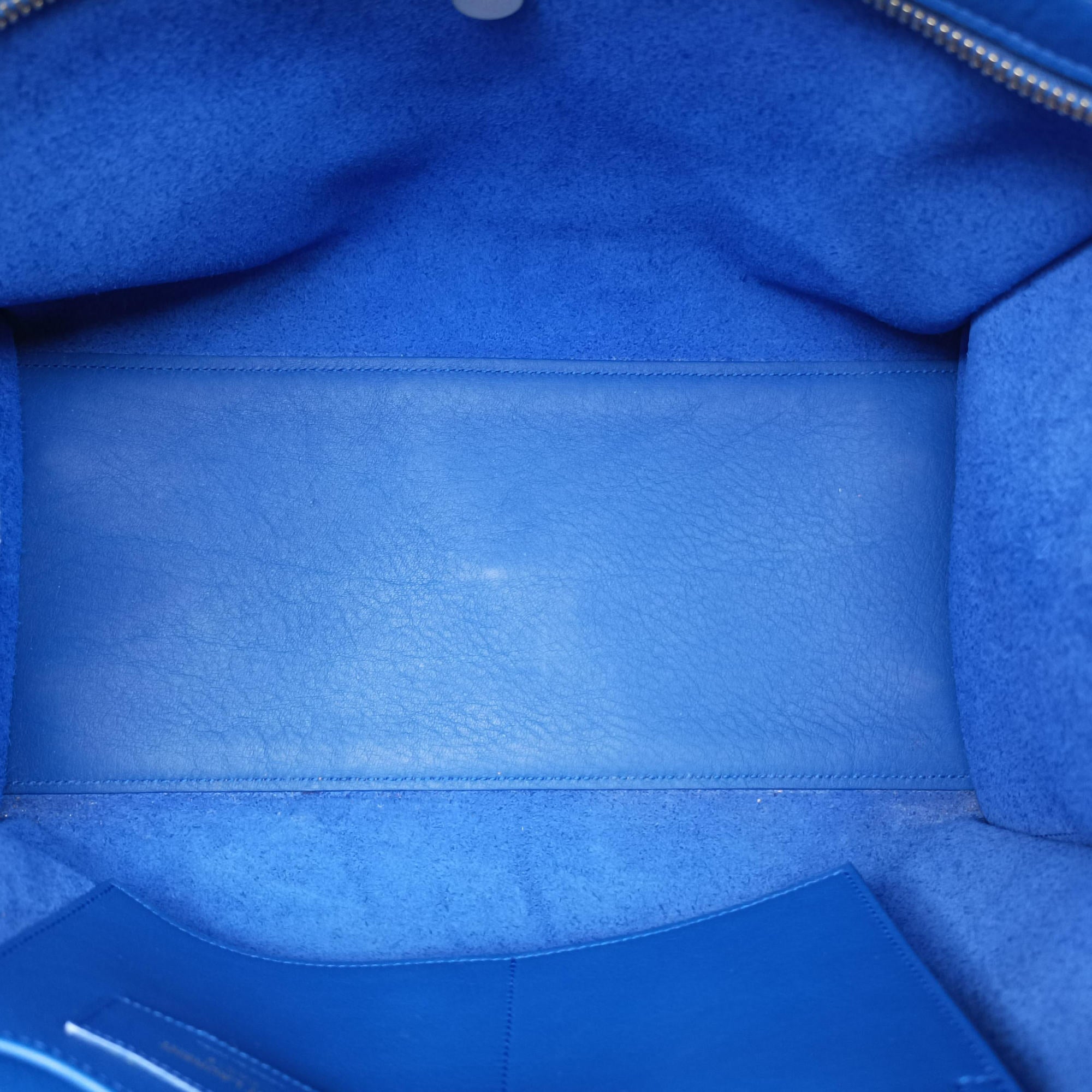 Secondhand Yves Saint Laurent BABY CABAS Blue Leather 394461 shoulderbag | stylenewstar