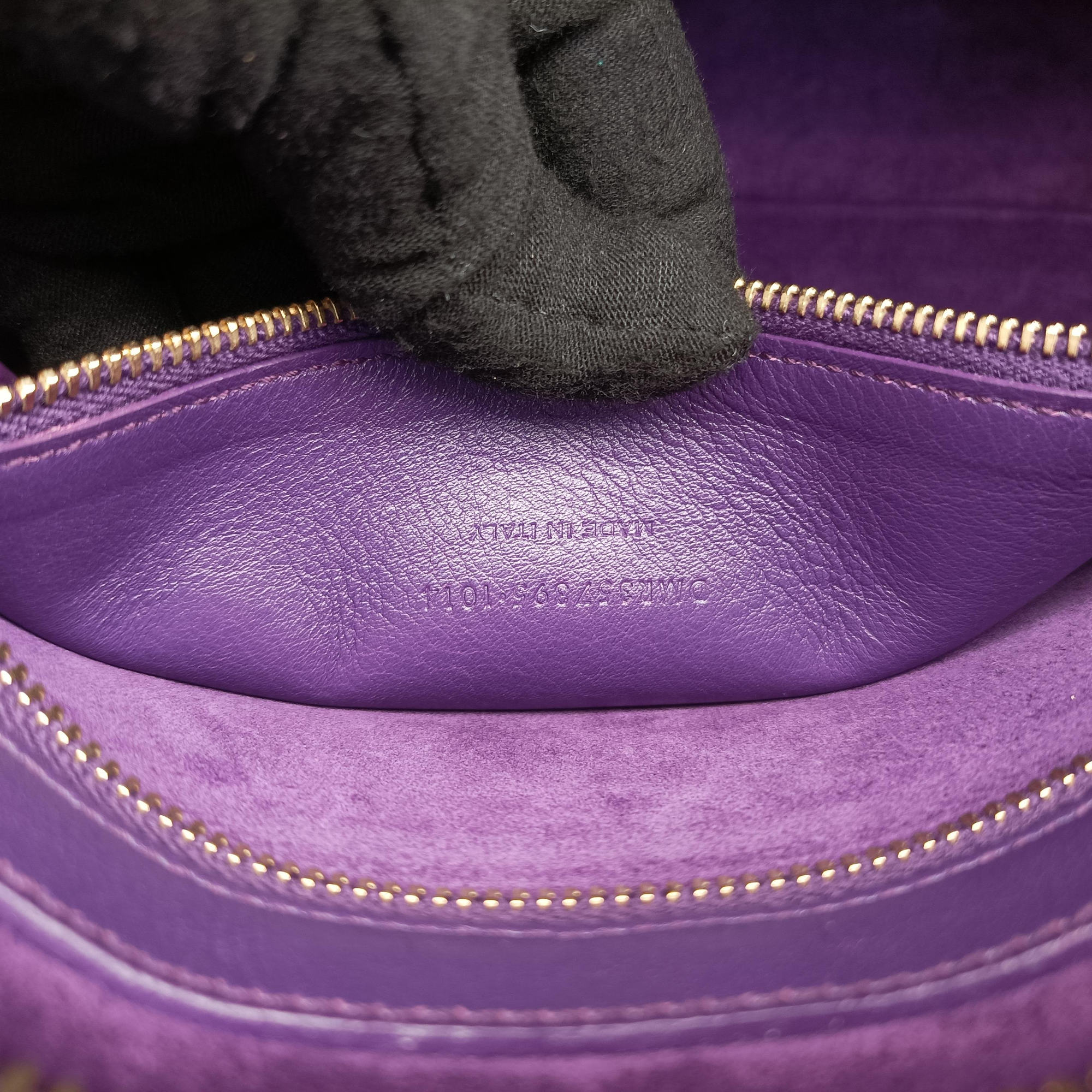 Secondhand Yves Saint Laurent baby Cabas Purple Leather 357395 handbag | stylenewstar