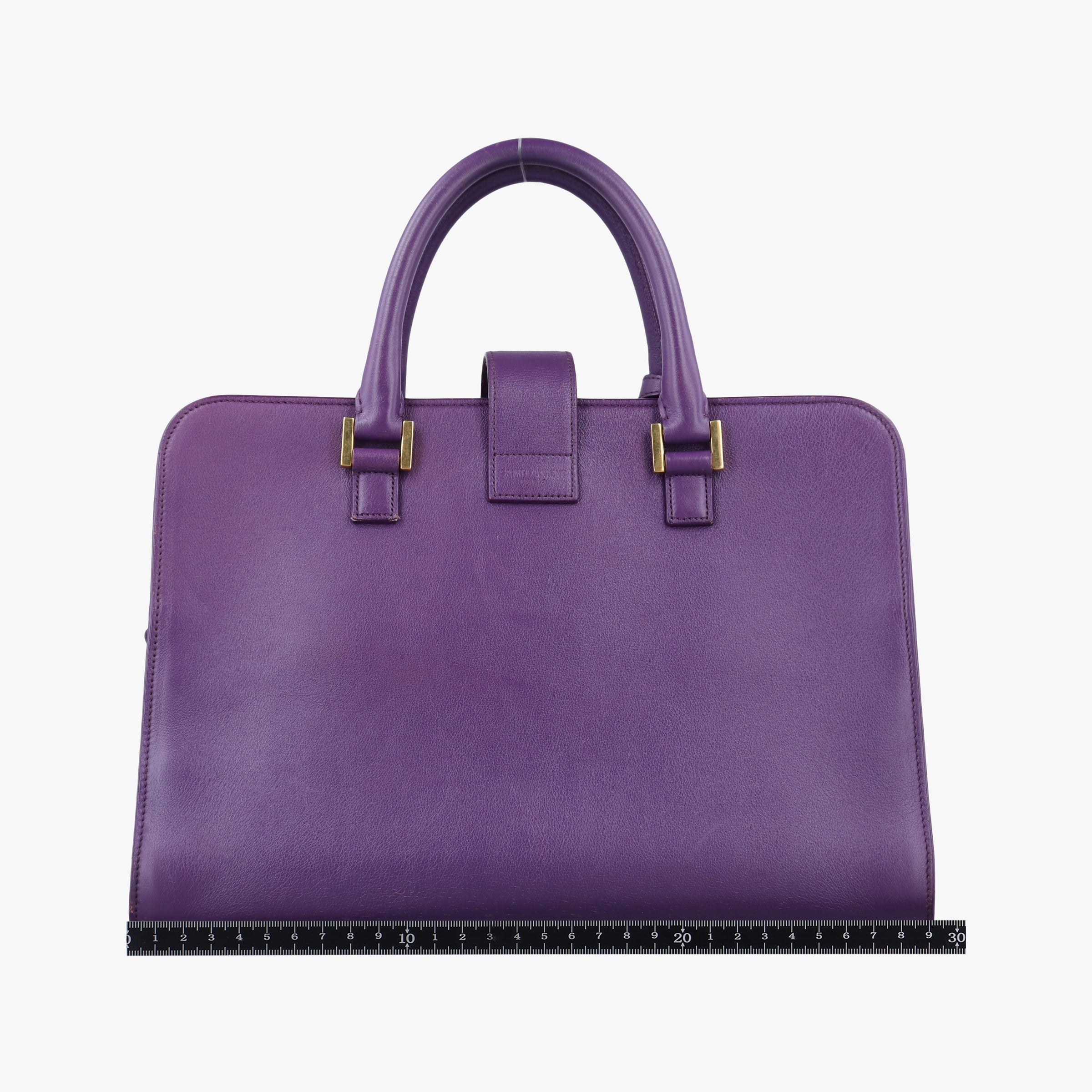 Secondhand Yves Saint Laurent baby Cabas Purple Leather 357395 handbag | stylenewstar