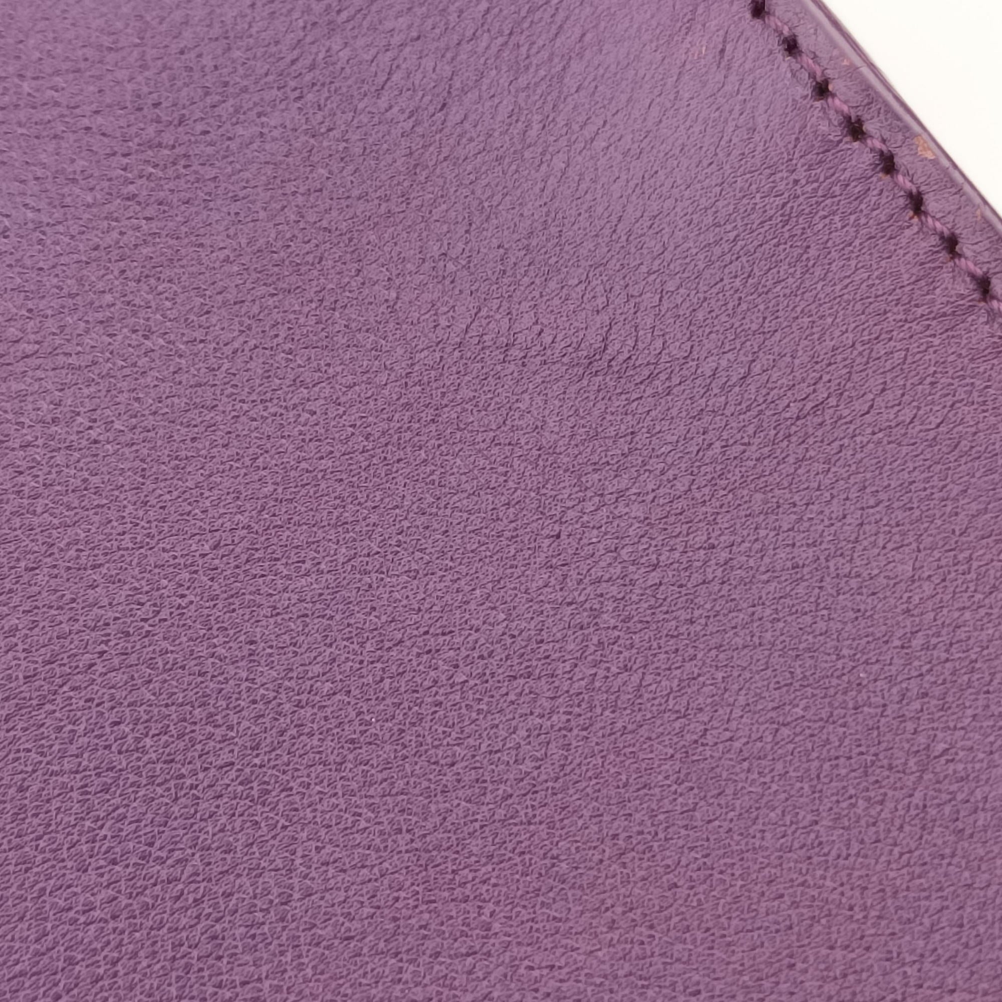 Secondhand Yves Saint Laurent baby Cabas Purple Leather 357395 handbag | stylenewstar