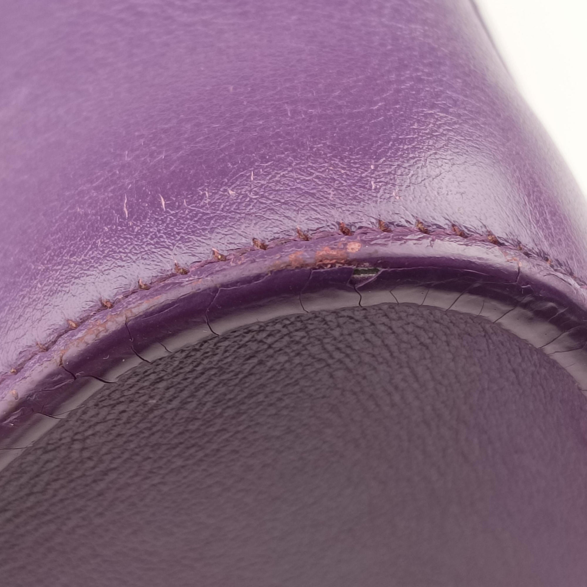 Secondhand Yves Saint Laurent baby Cabas Purple Leather 357395 handbag | stylenewstar