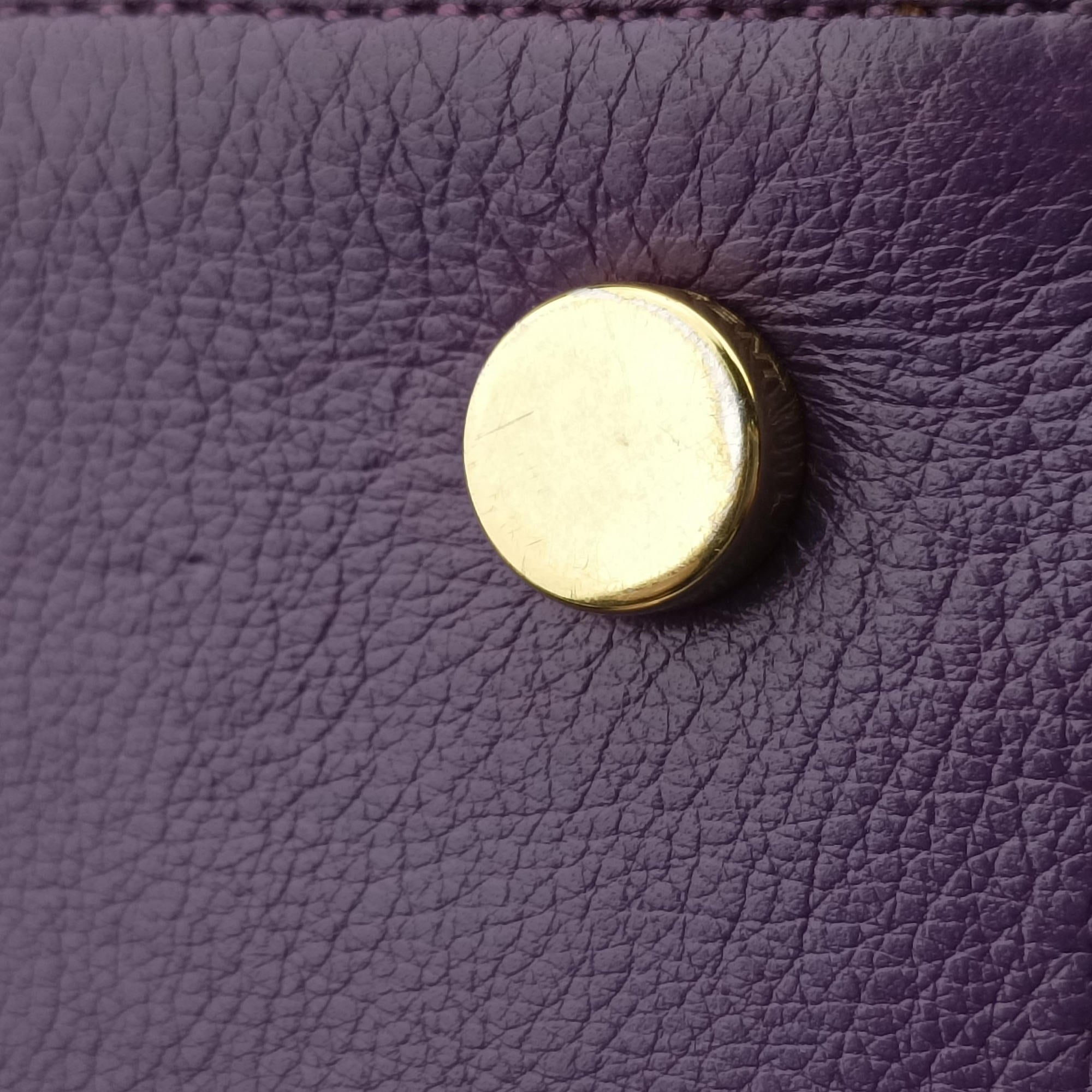 Secondhand Yves Saint Laurent baby Cabas Purple Leather 357395 handbag | stylenewstar