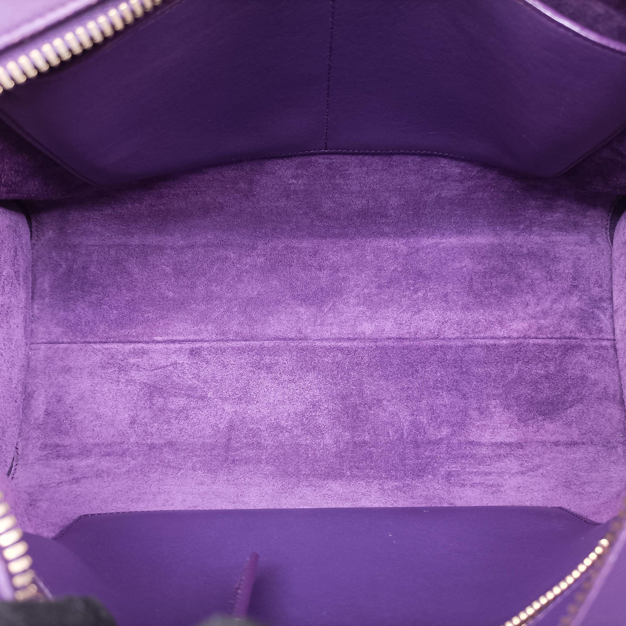 Secondhand Yves Saint Laurent baby Cabas Purple Leather 357395 handbag | stylenewstar