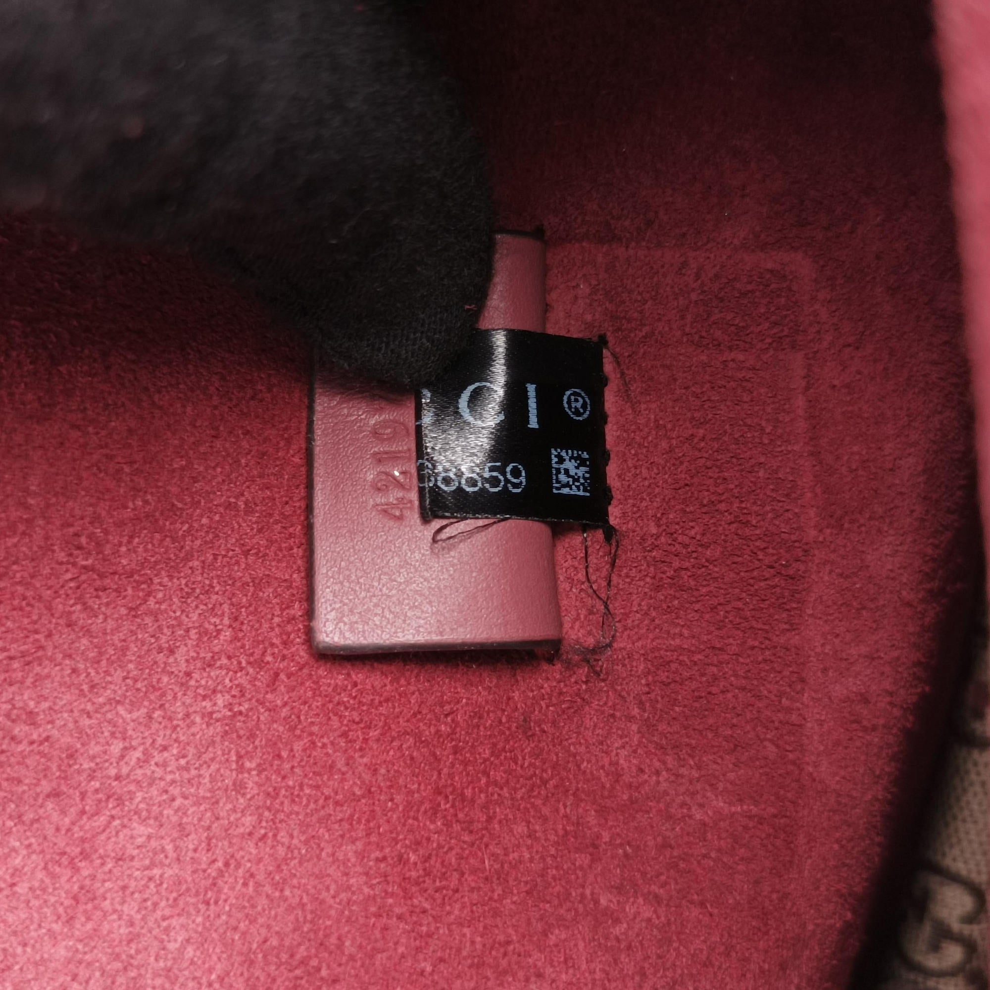 Pre-owned Gucci Dionysus beige×red×multicolor PVC coated canvas × suede 421970 shoulderbag | stylenewstar