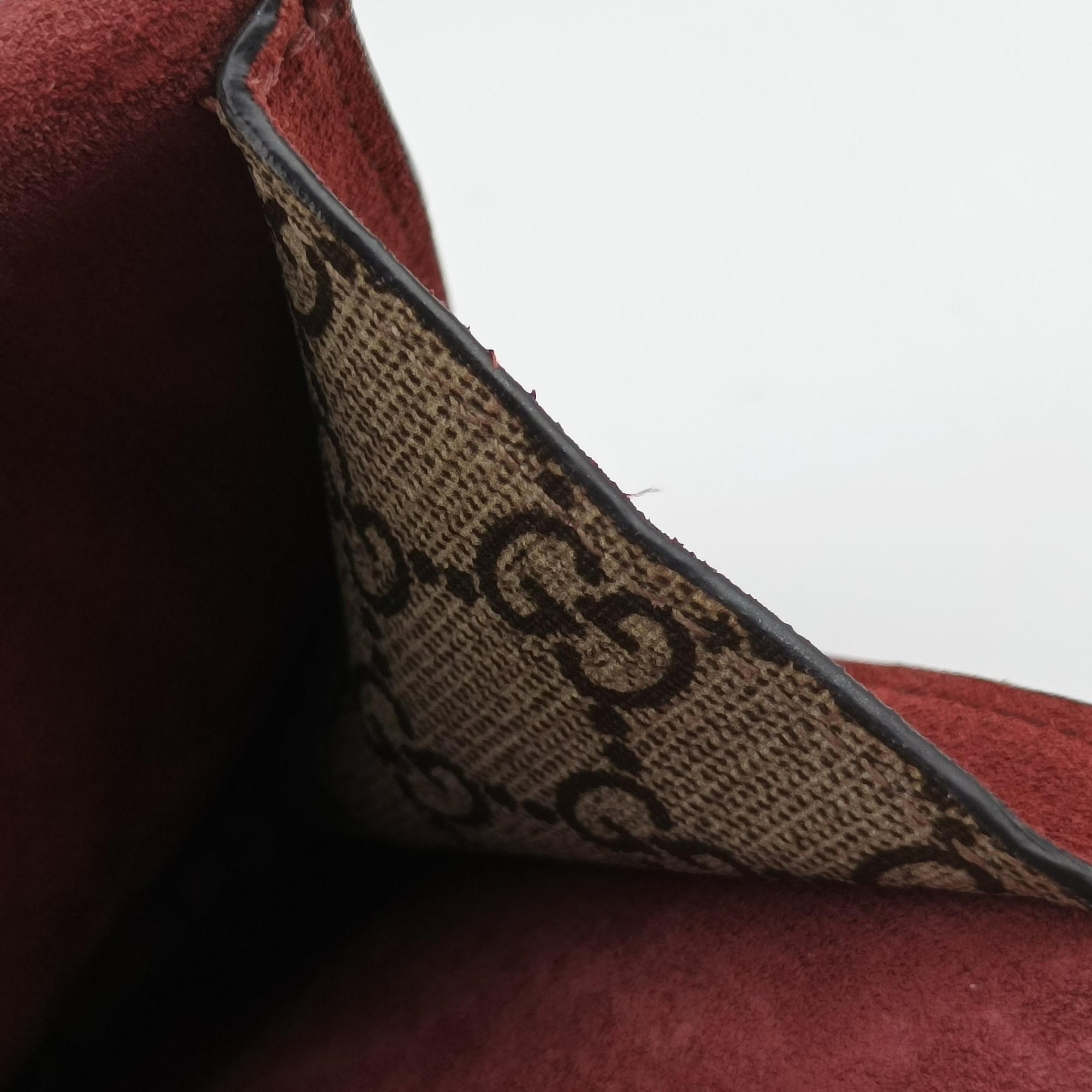 Pre-owned Gucci Dionysus beige×red×multicolor PVC coated canvas × suede 421970 shoulderbag | stylenewstar