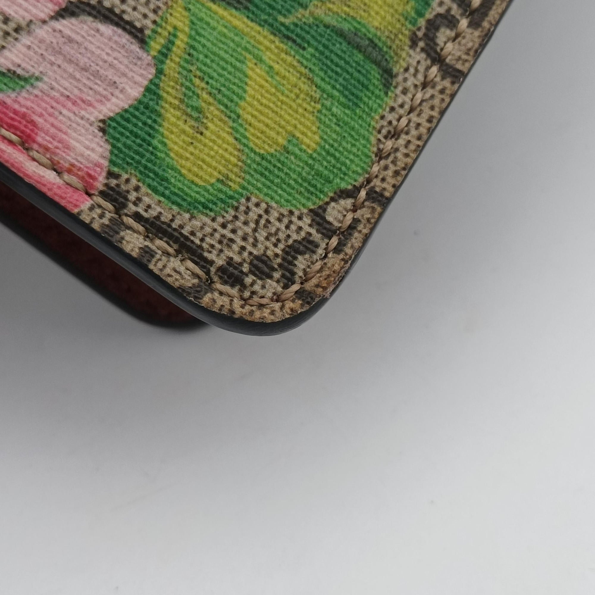 Pre-owned Gucci Dionysus beige×red×multicolor PVC coated canvas × suede 421970 shoulderbag | stylenewstar