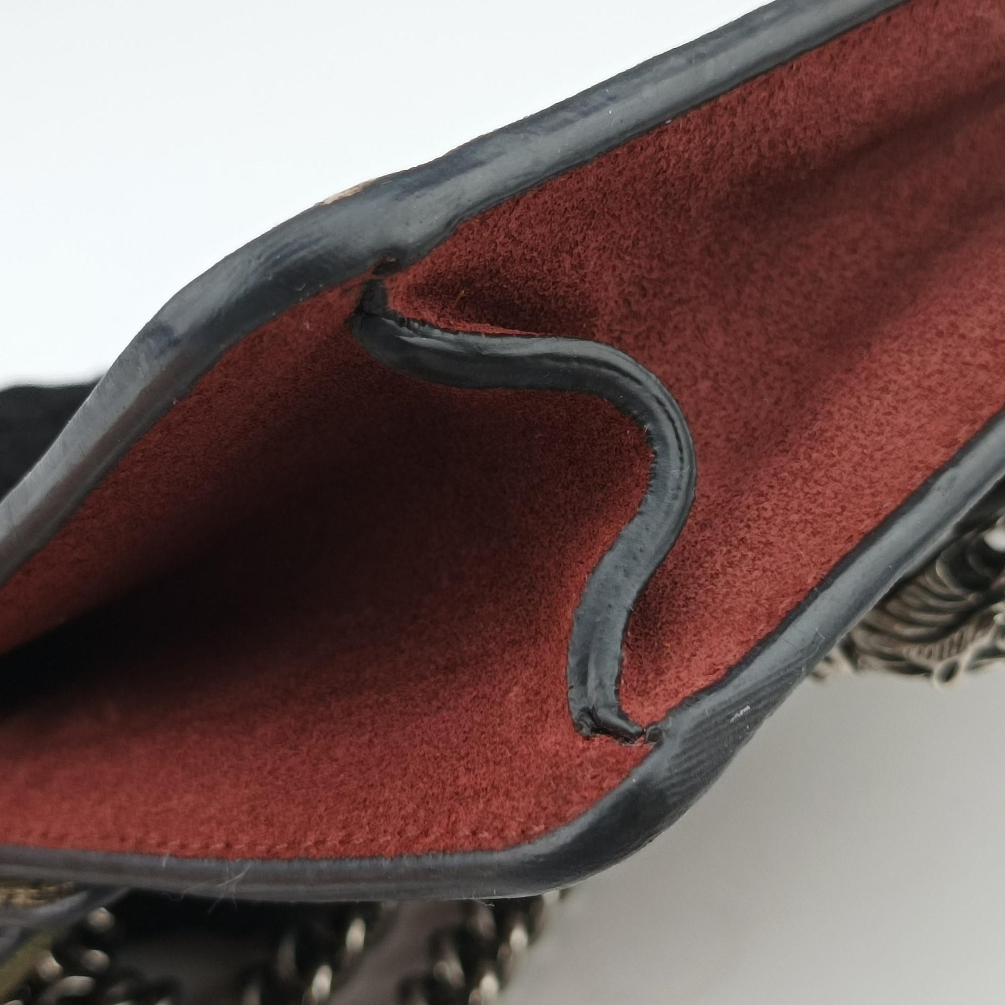 Pre-owned Gucci Dionysus beige×red×multicolor PVC coated canvas × suede 421970 shoulderbag | stylenewstar