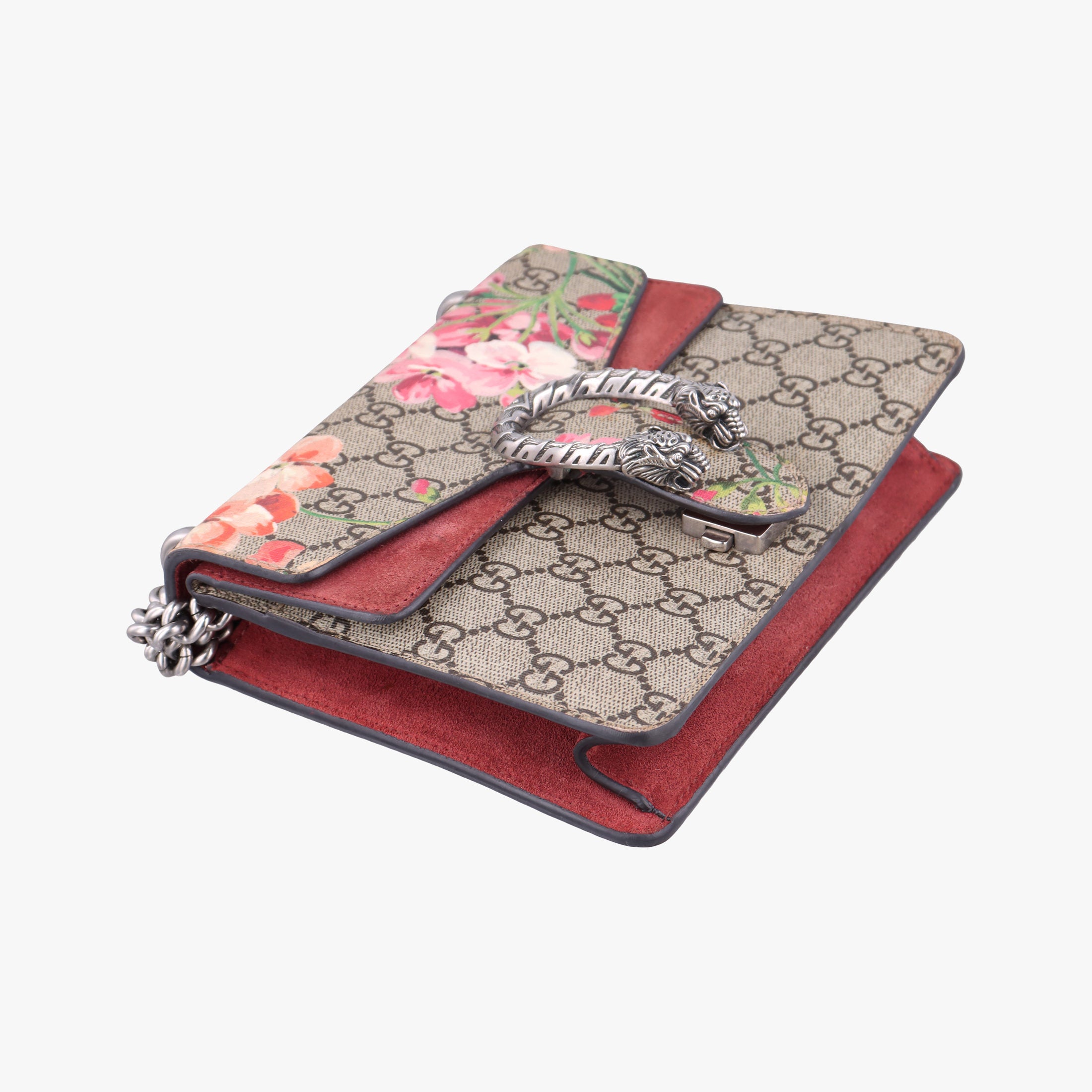 Pre-owned Gucci Dionysus beige×red×multicolor PVC coated canvas × suede 421970 shoulderbag | stylenewstar