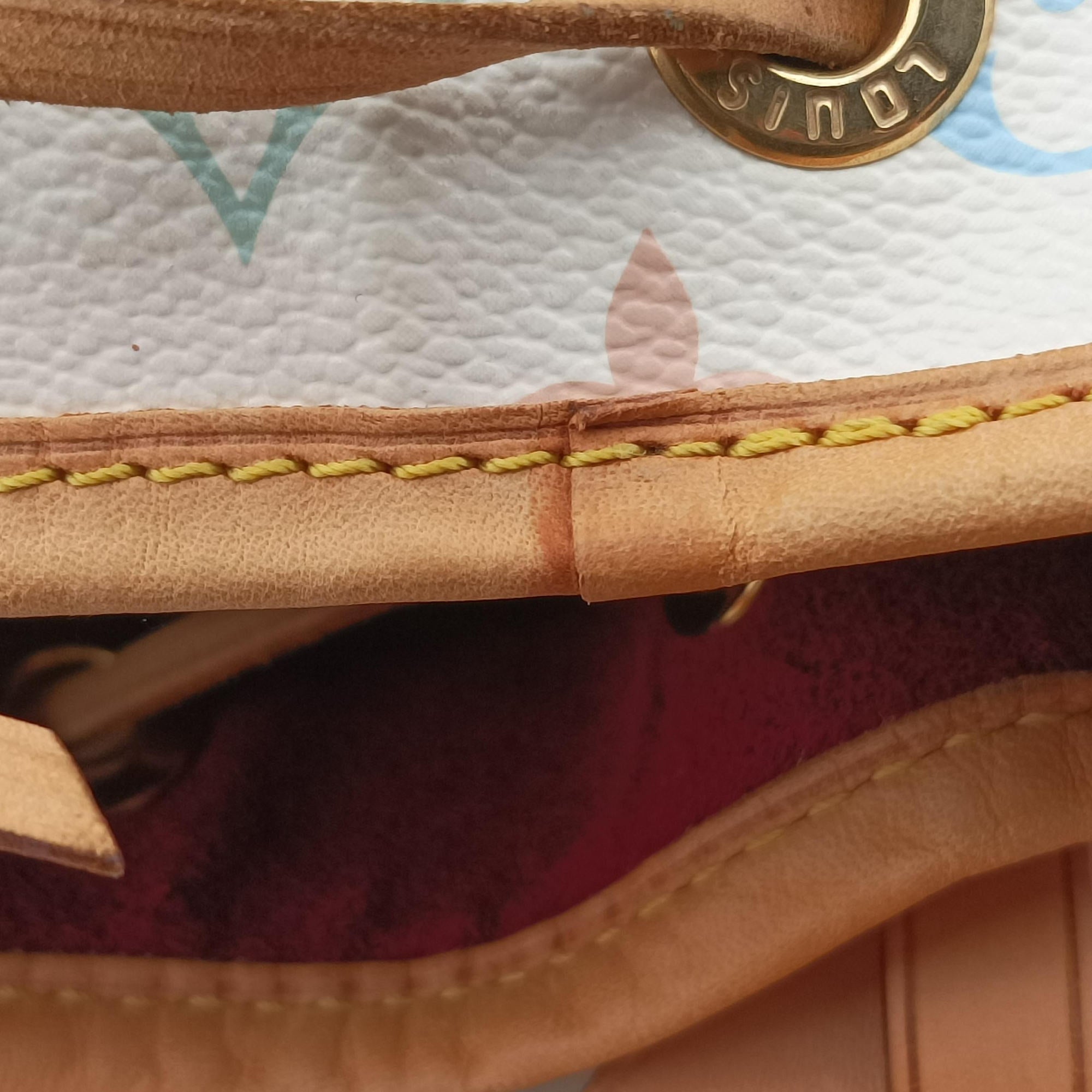 Pre-owned Louis Vuitton Petit NOe white Monogram Multicolor M42229 shoulderbag | stylenewstar