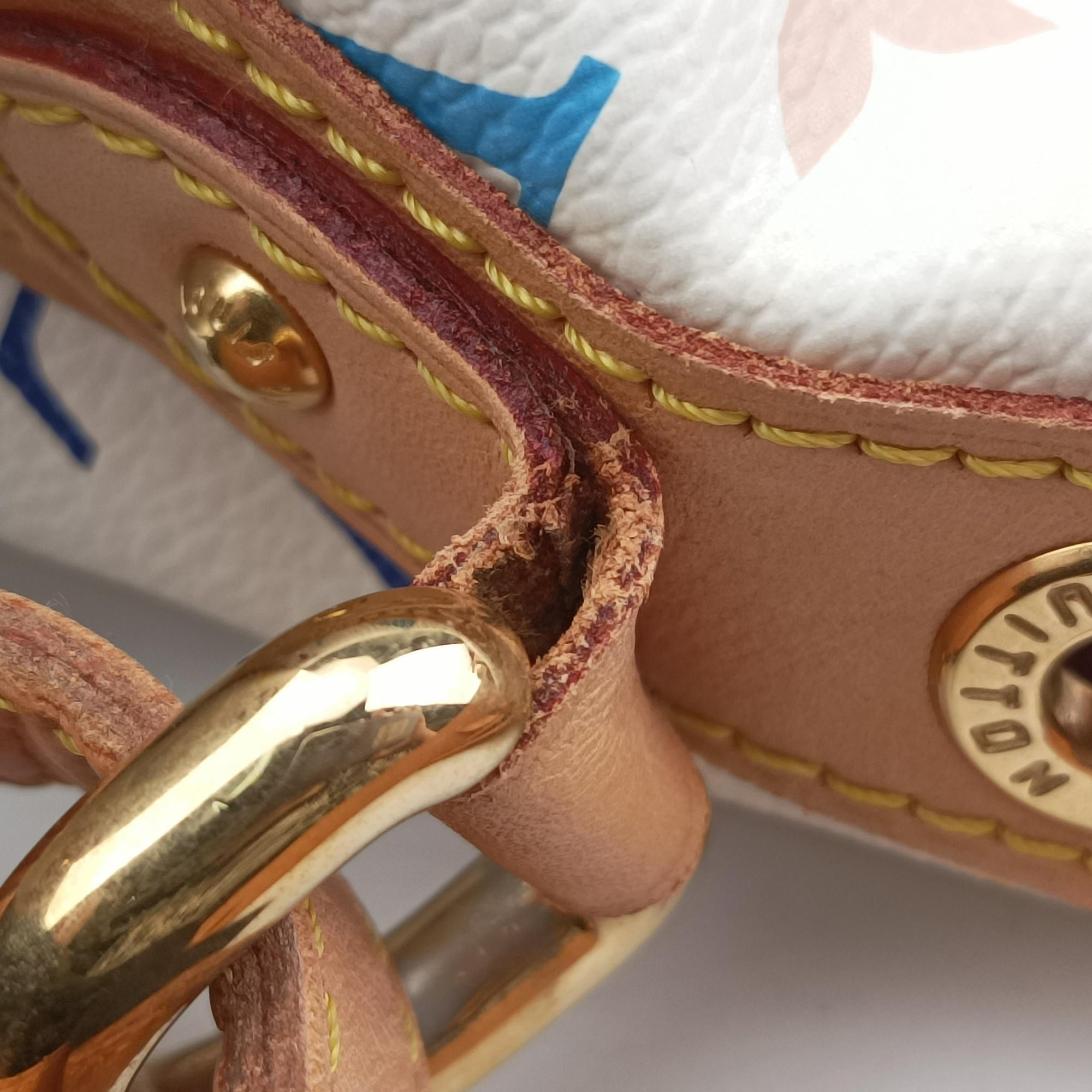 Pre-owned Louis Vuitton Petit NOe white Monogram Multicolor M42229 shoulderbag | stylenewstar