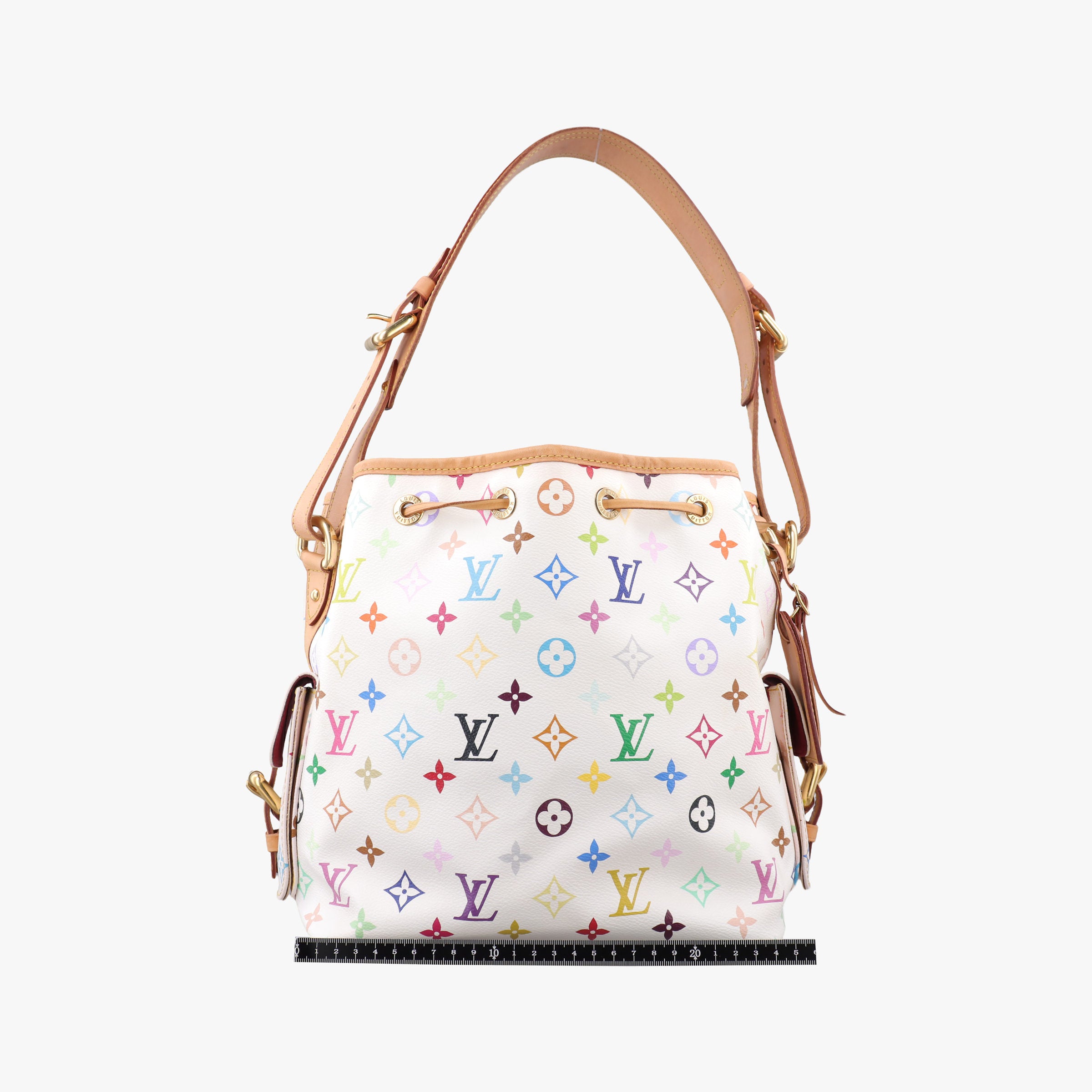 Pre-owned Louis Vuitton Petit NOe white Monogram Multicolor M42229 shoulderbag | stylenewstar