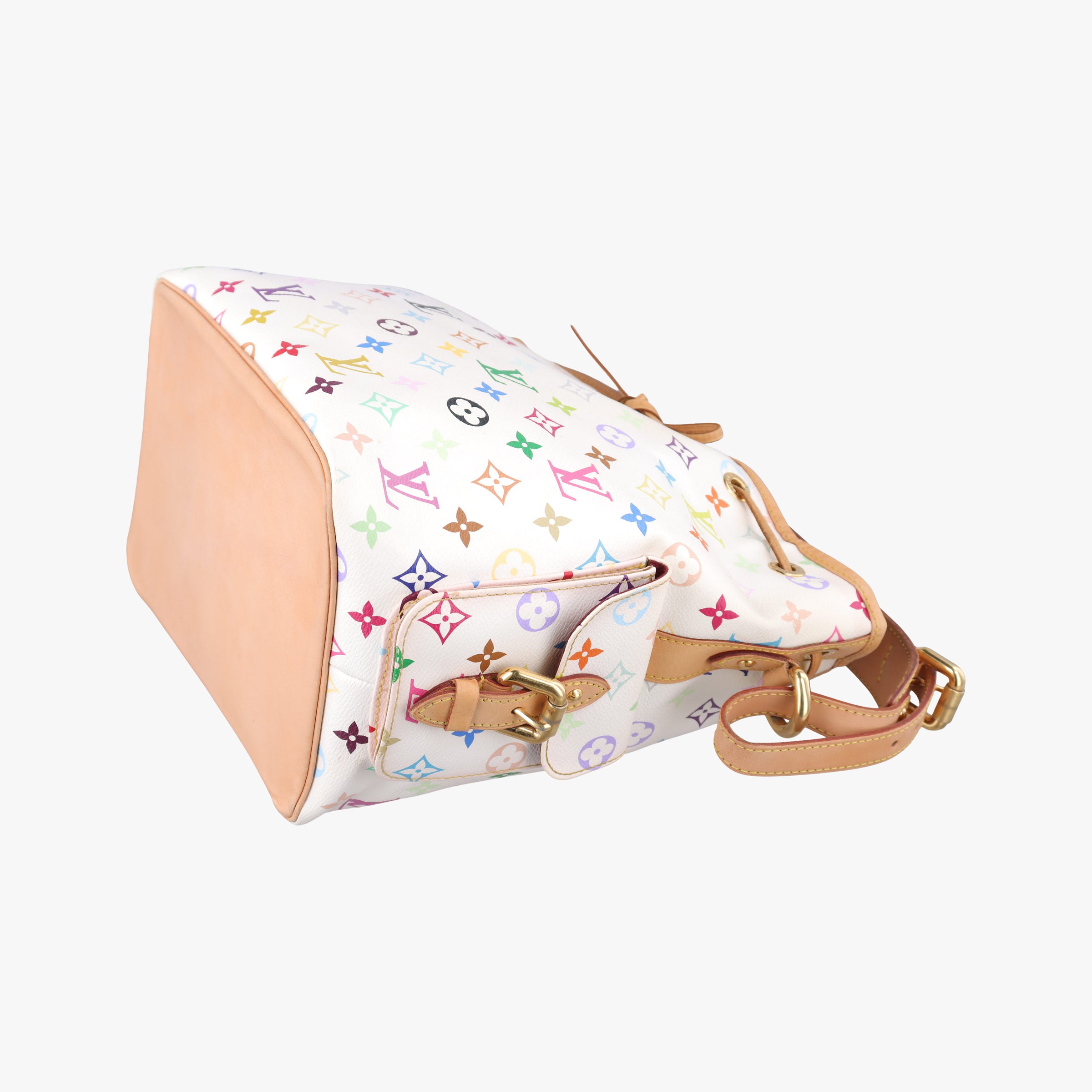 Pre-owned Louis Vuitton Petit NOe white Monogram Multicolor M42229 shoulderbag | stylenewstar
